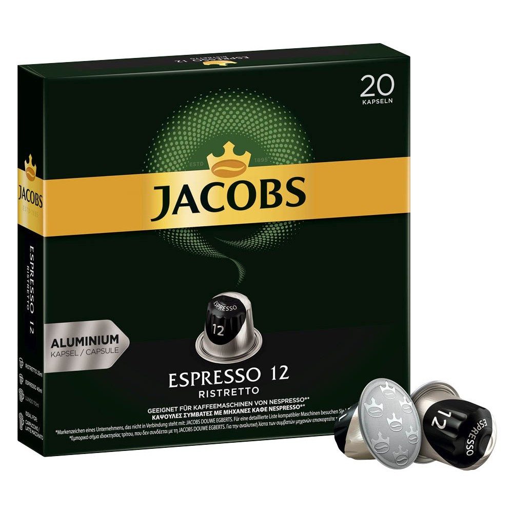 JACOBS Kaffee, Jacobs Kapseln Espresso 12 Kapse 20 Portionen in einer Packung 104g