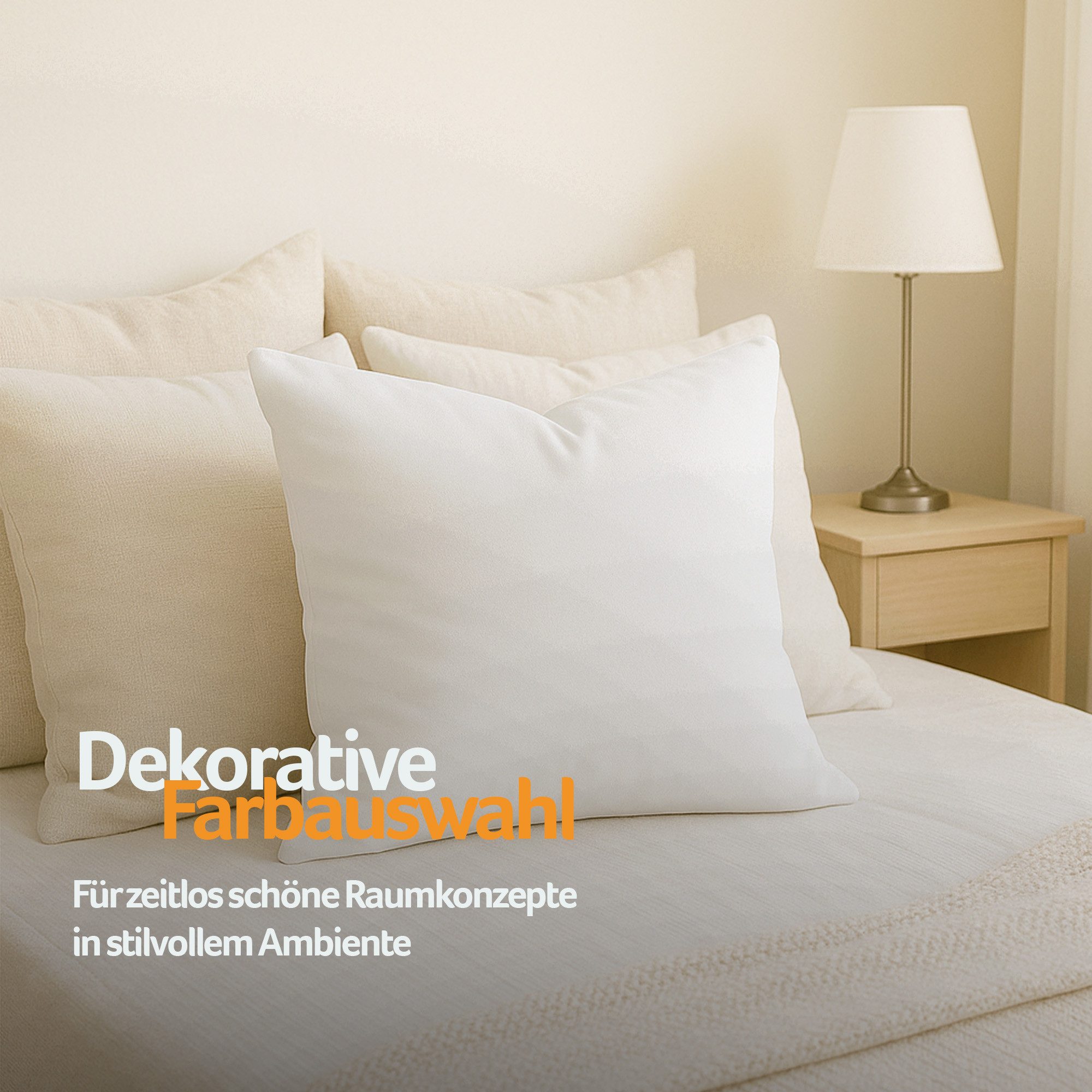 Bestlivings Kissenbezüge „Ellen“ mit Reißverschluss, Unifarben, verschiedene Größen und Farben, 100% Mikrofaser, waschbar bei 30°C