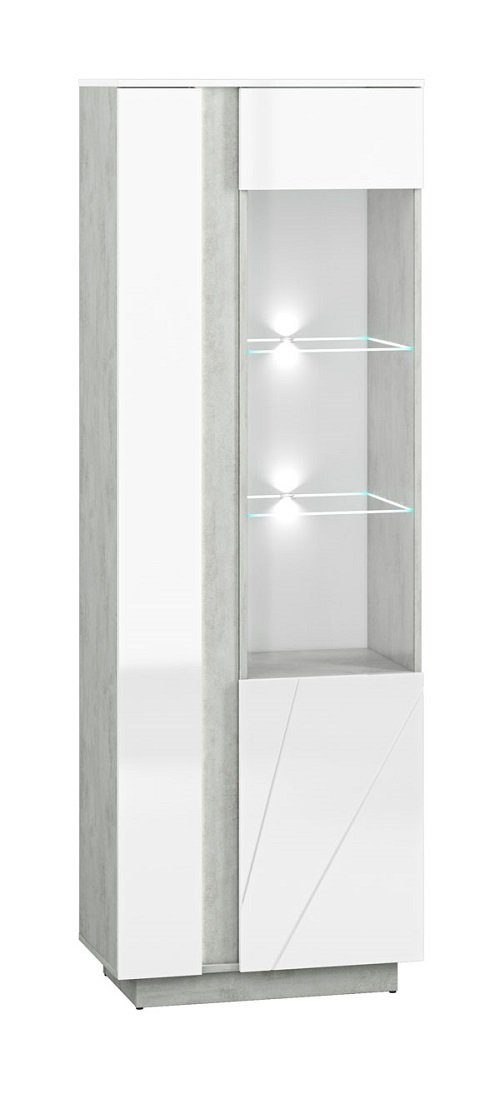 - Feldmann-Wohnen 40 cm 69 LED-Beleuchtung LUMENS (Glasvitrine, - 201 x Vitrine B/T/H: x rechts Standvitrine) cm cm inkl. Glaseinsatz