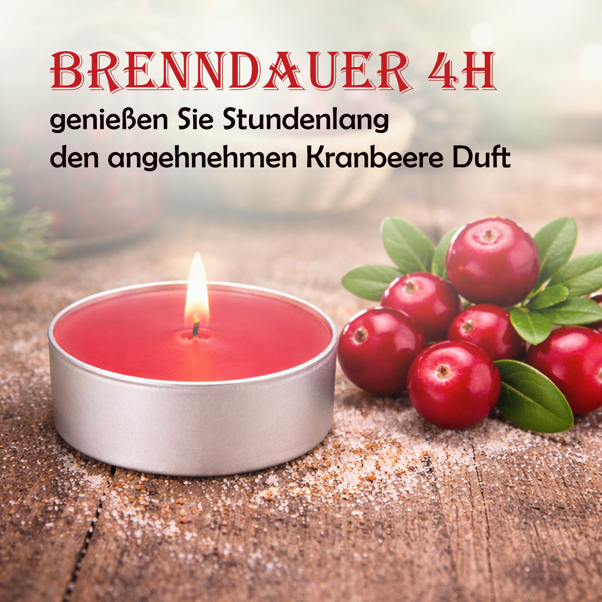 HS Candle Teelicht Duftkerze 4 Stunden Brenndauer (18-tlg), Teelicht Kerzen aus Wachs, Ø4 cm, Made in EU, Indoor & Outdoor