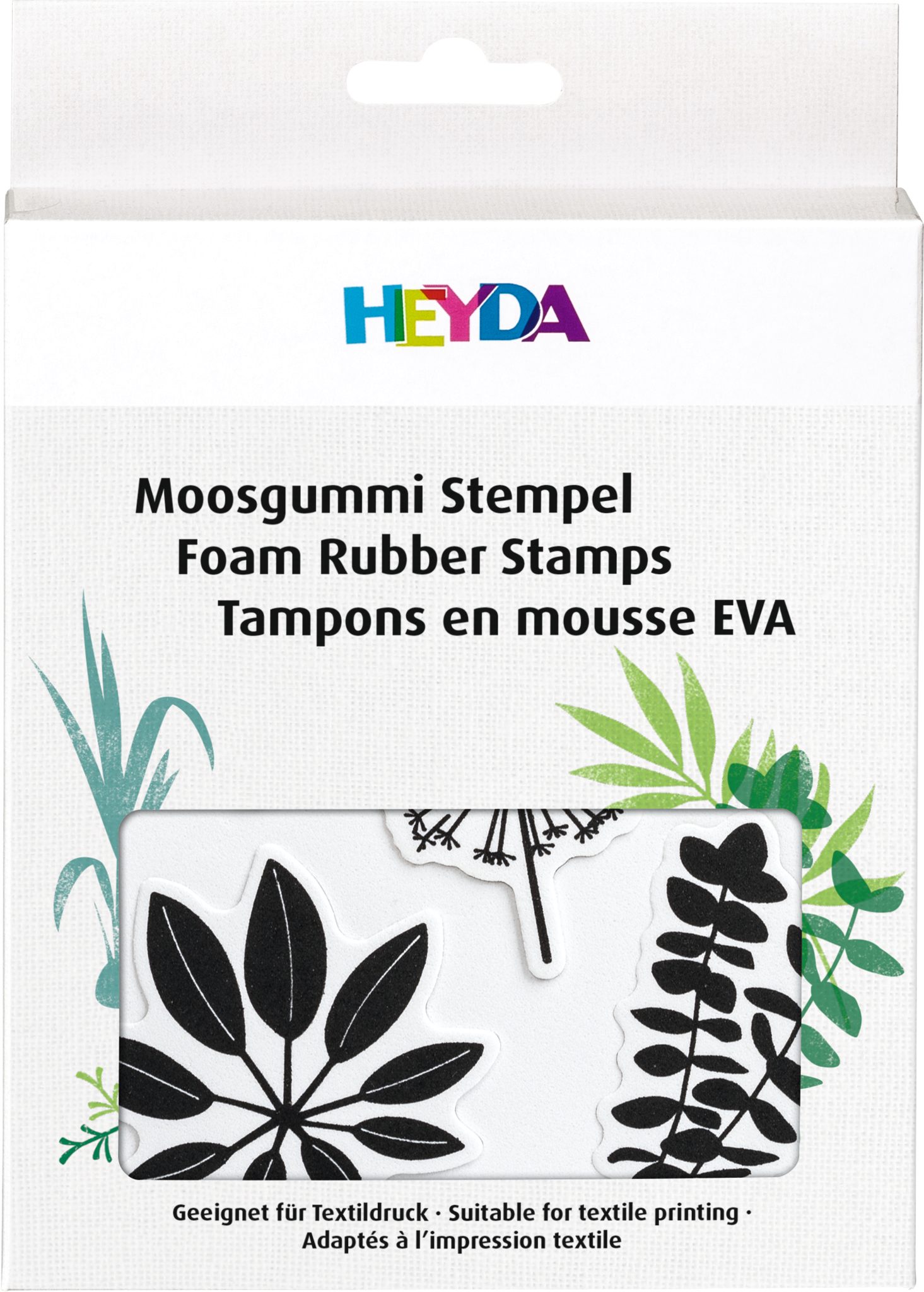 Heyda 4X Heyda 204888627 Moosg.Stempel Blätter Stempelkissen