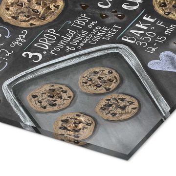 Posterlounge Acrylglasbild Lily & Val, Chocolate-Chips-Kekse Rezept (Englisch), Küche Illustration
