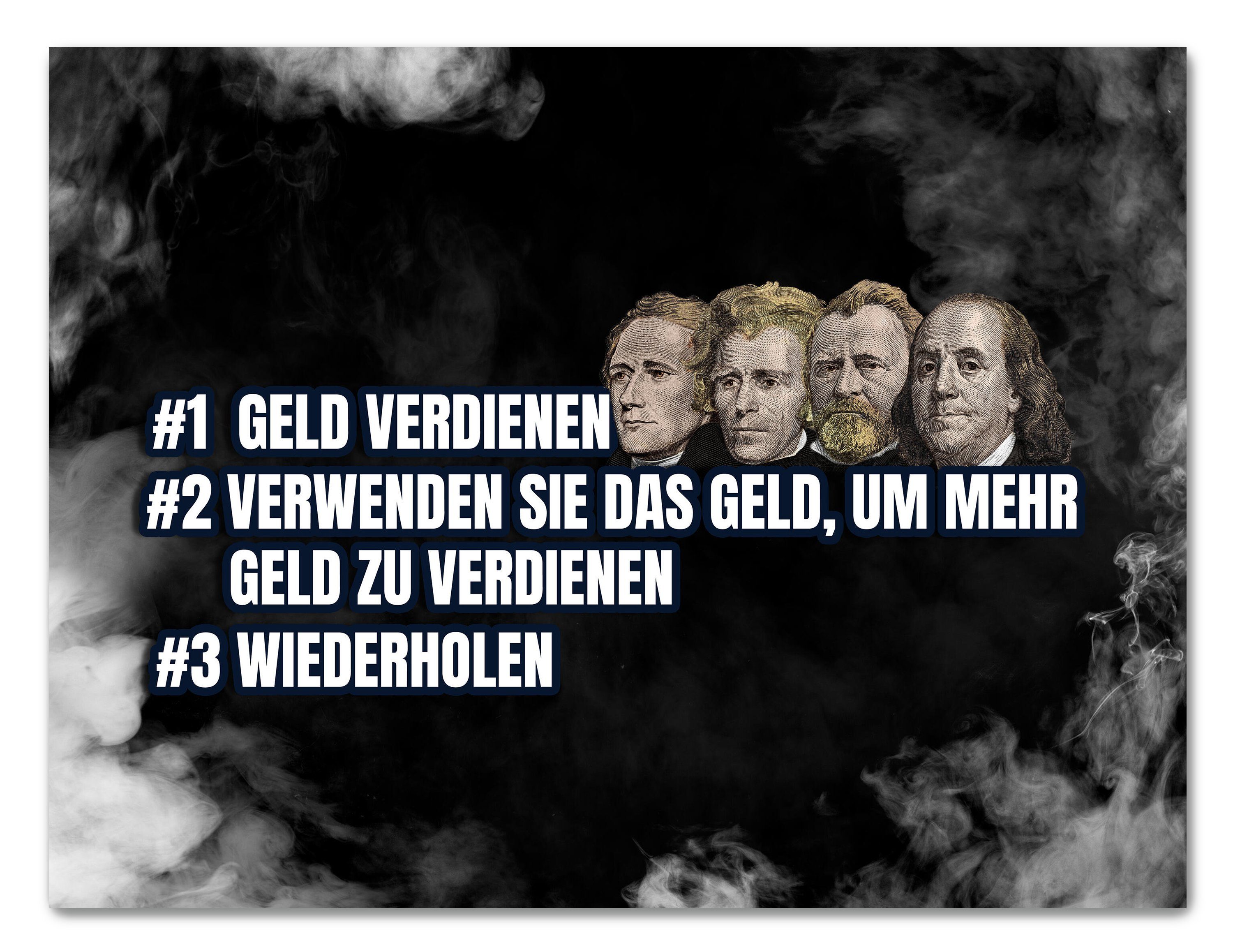 wandmotiv24 Leinwandbild Motivation, Querformat, Geld verdienen