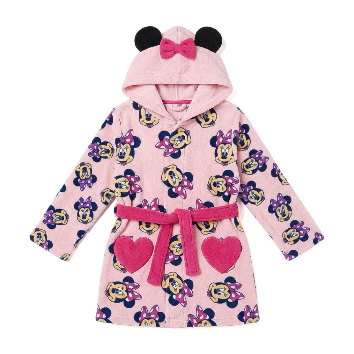 Disney Minnie Mouse Kinderbademantel mit Applikationen für Zuhause Badezimmer gemütliche Stunden, Polyester