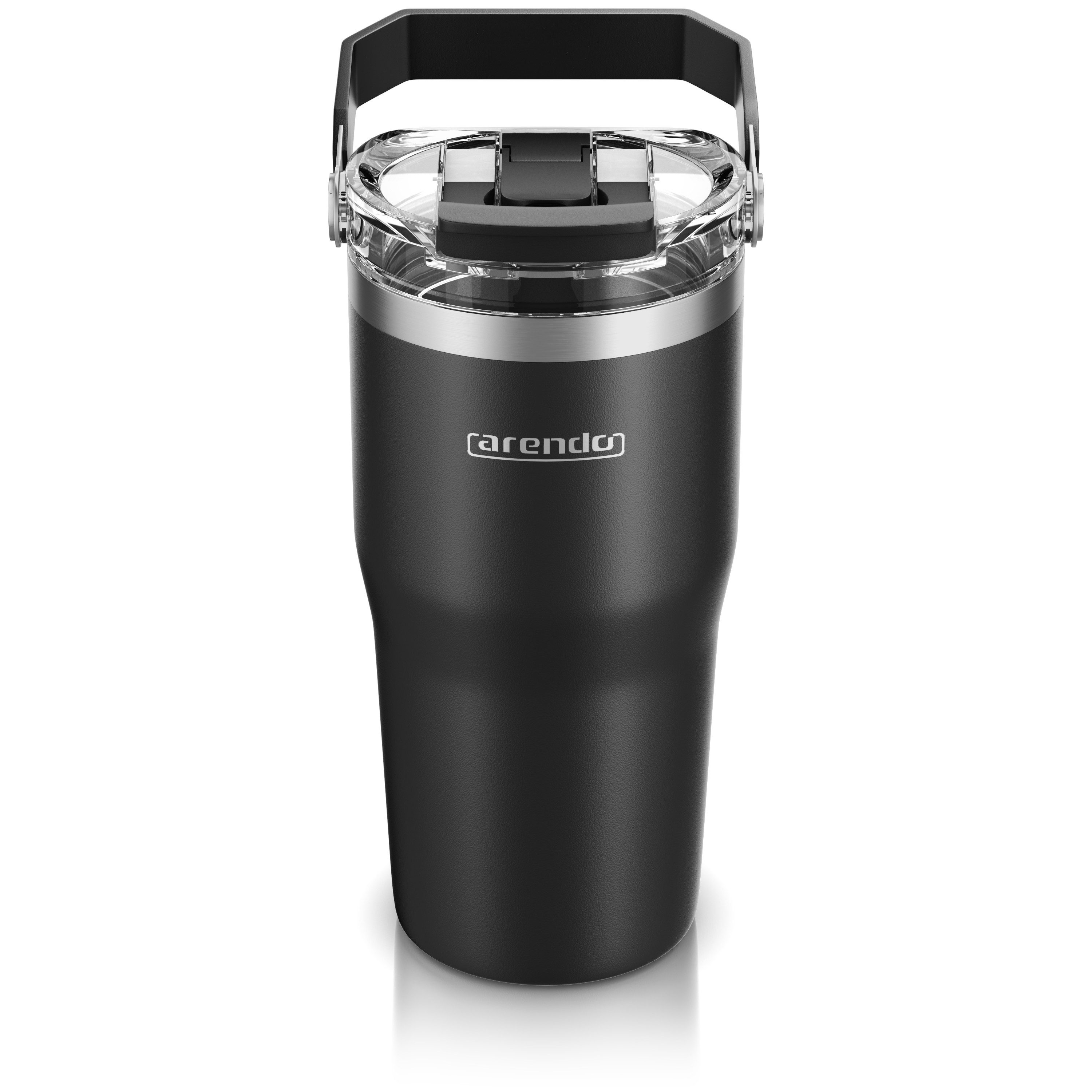 Arendo Thermobecher Thermal Mug 600 ml, Kaffee to go Becher mit Deckel aus Edelstahl 0,6 L, 1-tlg., Edelstahl (SUS304 innen, SUS201 außen), Deckel aus Kunststoff (BPA-frei), hält 12h heiß & 6h kalt, doppelwandig, 100% auslaufsicher, Coffe-to-go