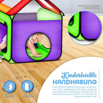 KIDUKU Spielzelt Kinderspielzelt Bällebad Pop Up + Krabbeltunnel + 200 Bälle + Tasche für drinnen und draußen
