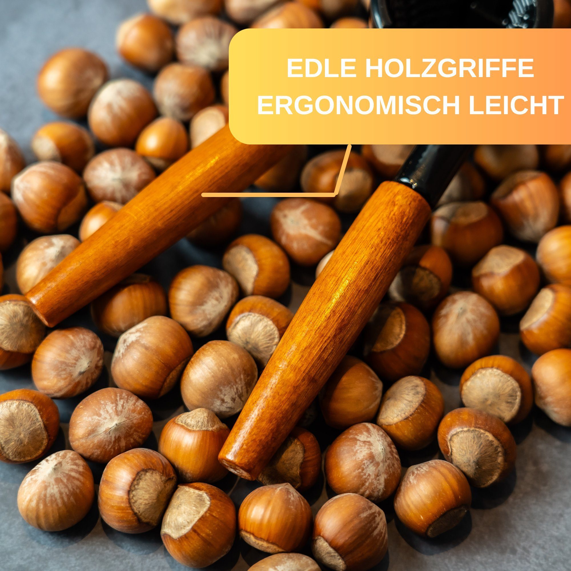 ZHIYUQL Nussknacker 2er Set - Walnussknacker Mit Holzgriff