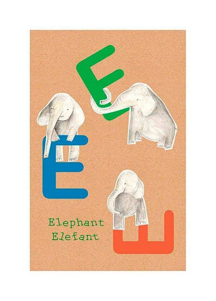 Komar Poster ABC Animal E, Buchstaben (1 St), Kinderzimmer, Schlafzimmer,  Wohnzimmer