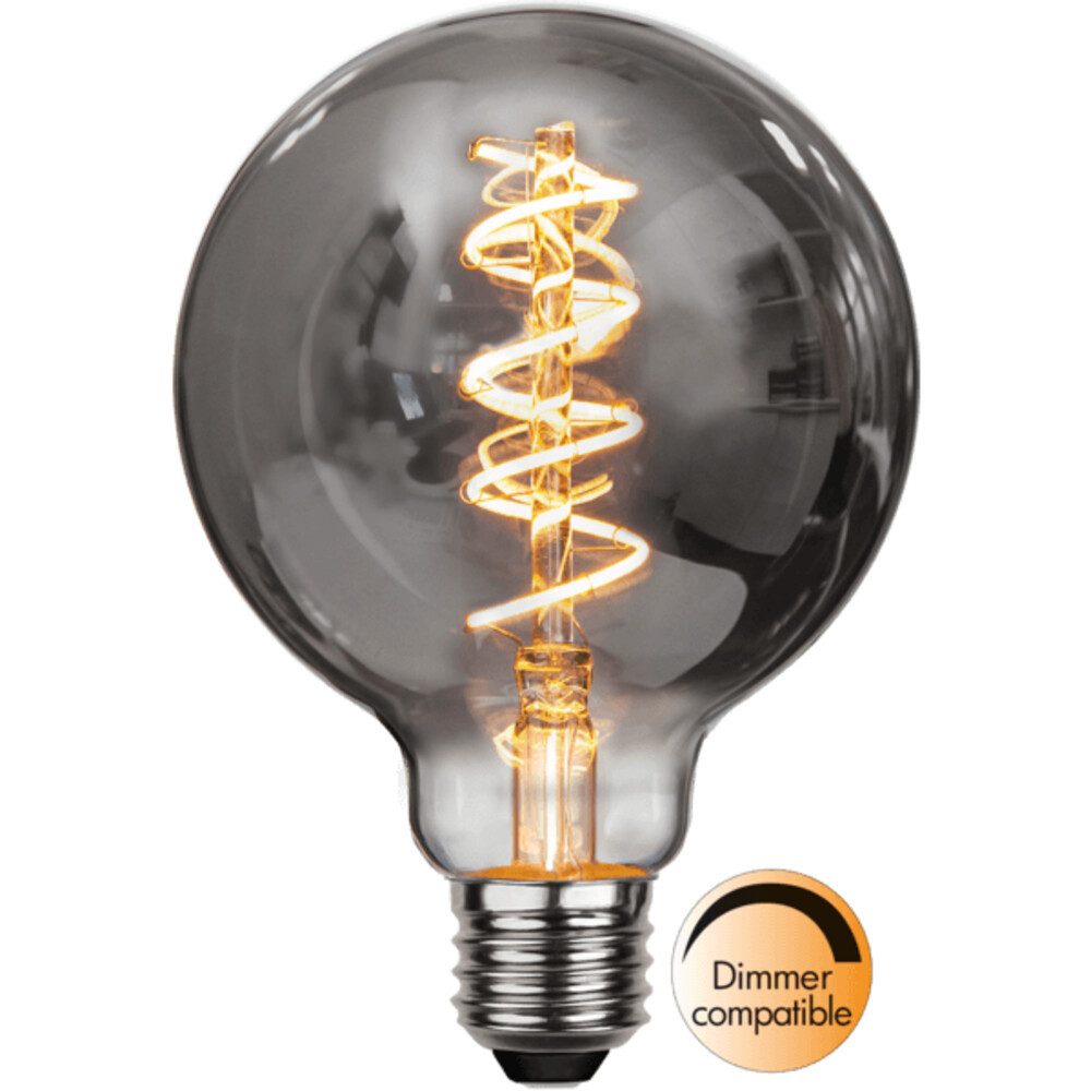 LED-Leuchtmittel Spiral Filament, G95, E27, 2 W grau dimmbar günstig online kaufen