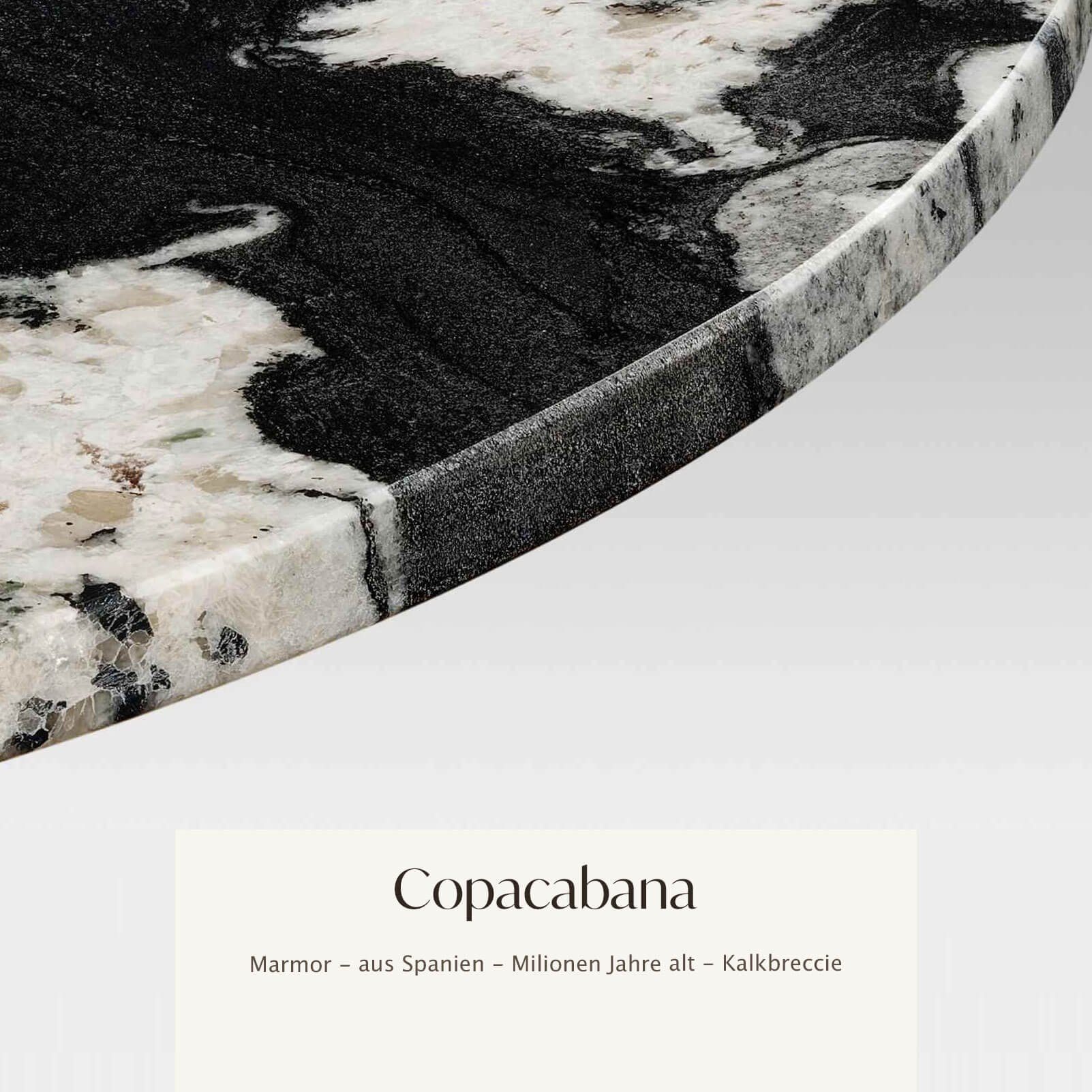 OVAL ECHTEM MAGNA weiß Esstisch Copacabana schwarz 200x100x75cm oval, MARMOR, BERGEN Esstisch Atelier mit Metallgestell,
