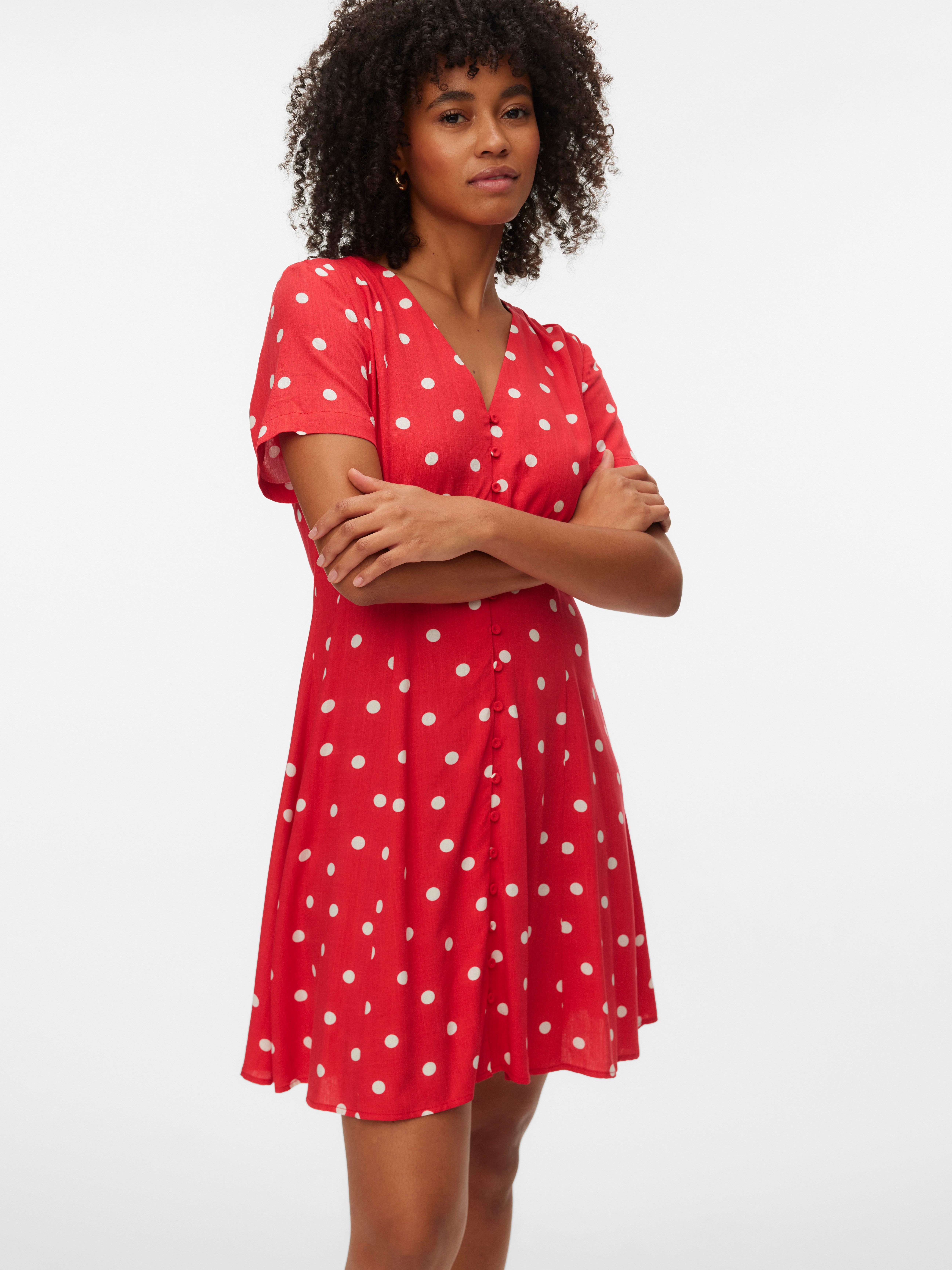 Vero Moda Minikleid VMKORA S/S SHORT DRESS WVN BTQ Viskose