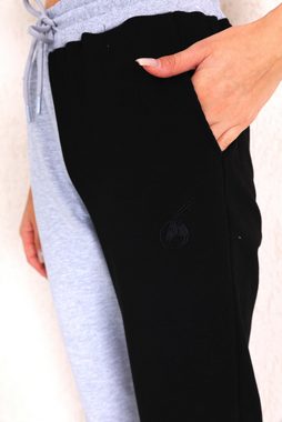 Bongual Relaxhose zweifarbige Jogginghose Farbblock mit Rippbündchen