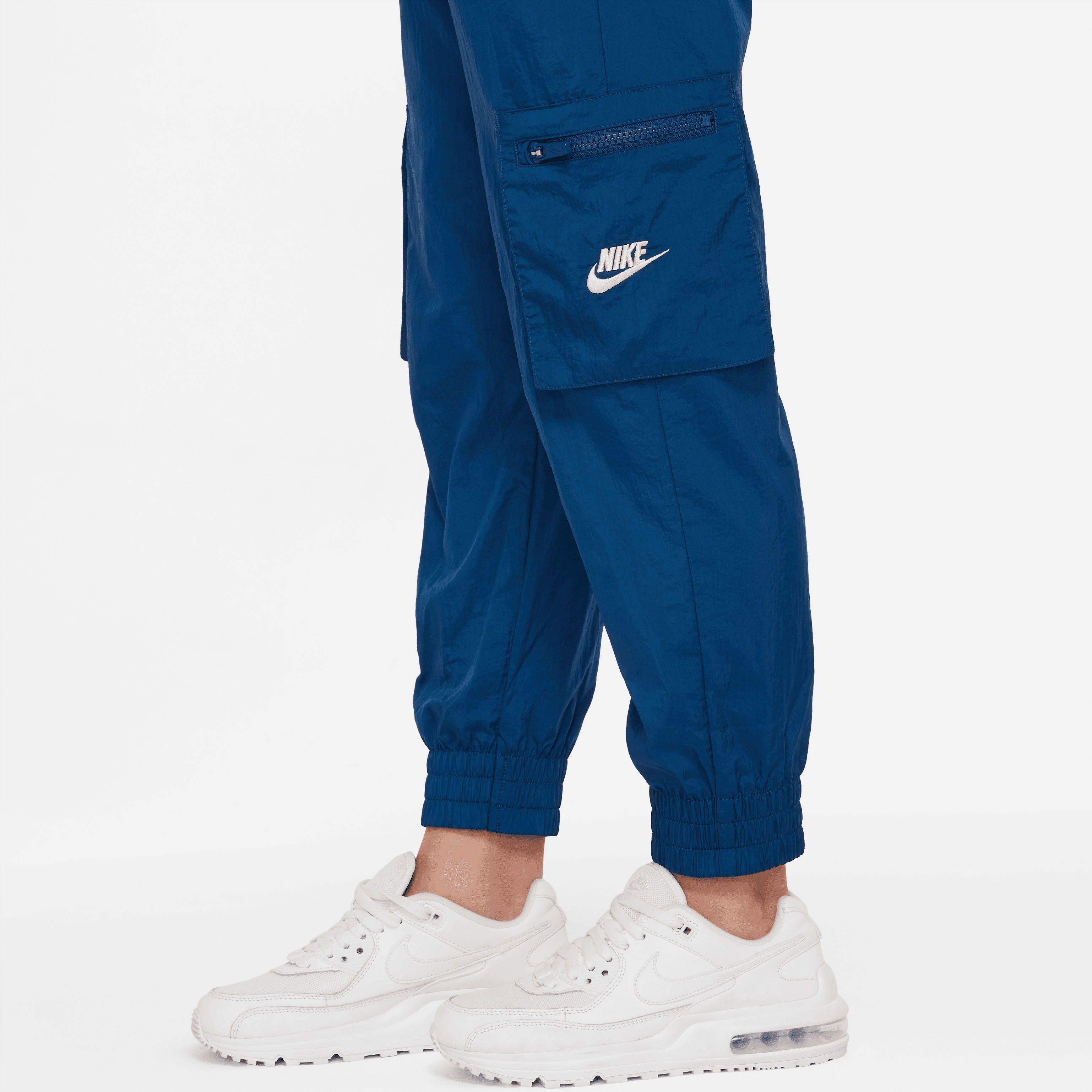 Nike Sportswear Sporthose Big VALERIAN BLUE/ARCTIC ORANGE Woven Kids' Cargo Pants (Girls)