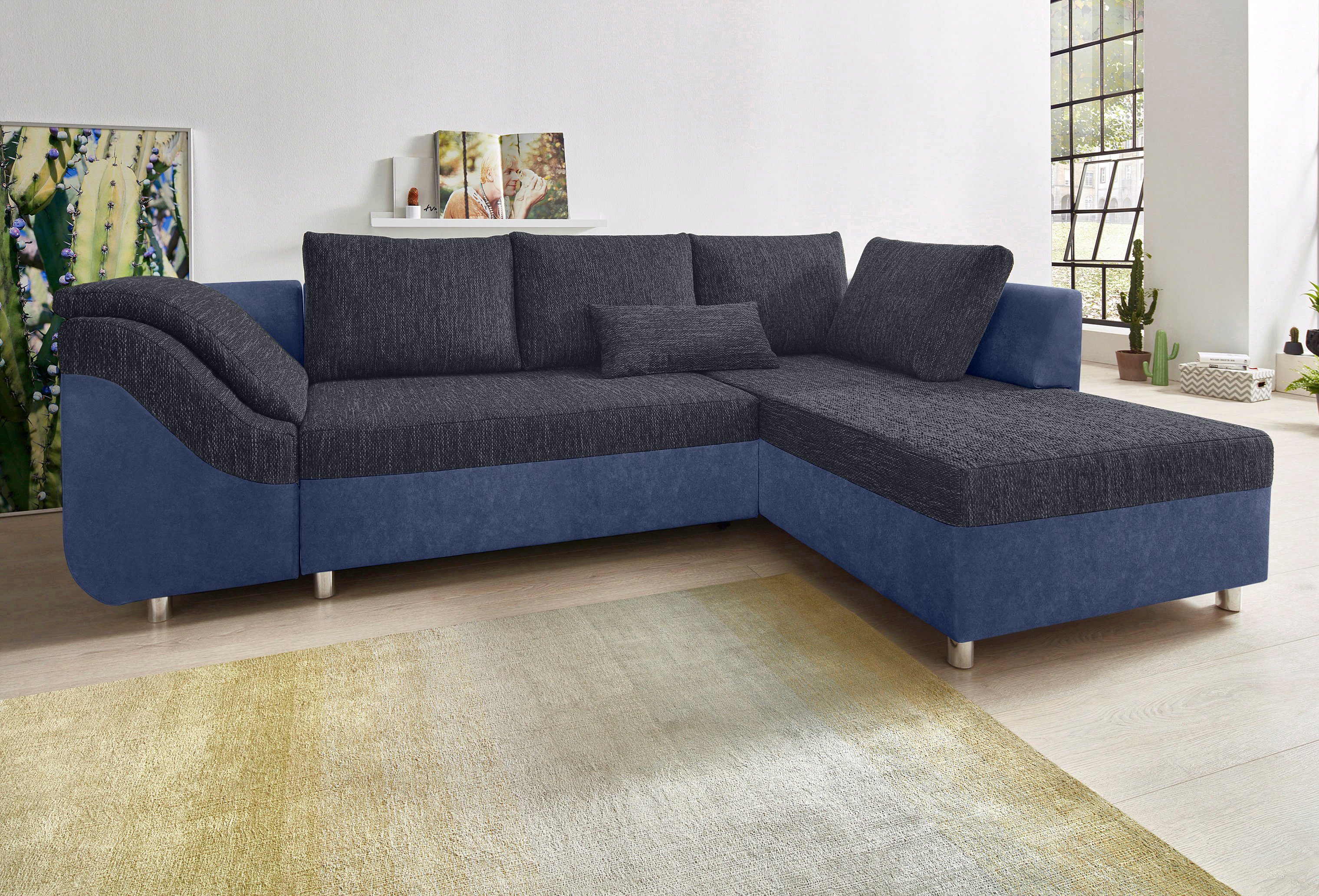 COLLECTION AB Ecksofa Sally L-Form, mit und ohne Bettfunktion, inklusive loser Rücken- und Zierkissen