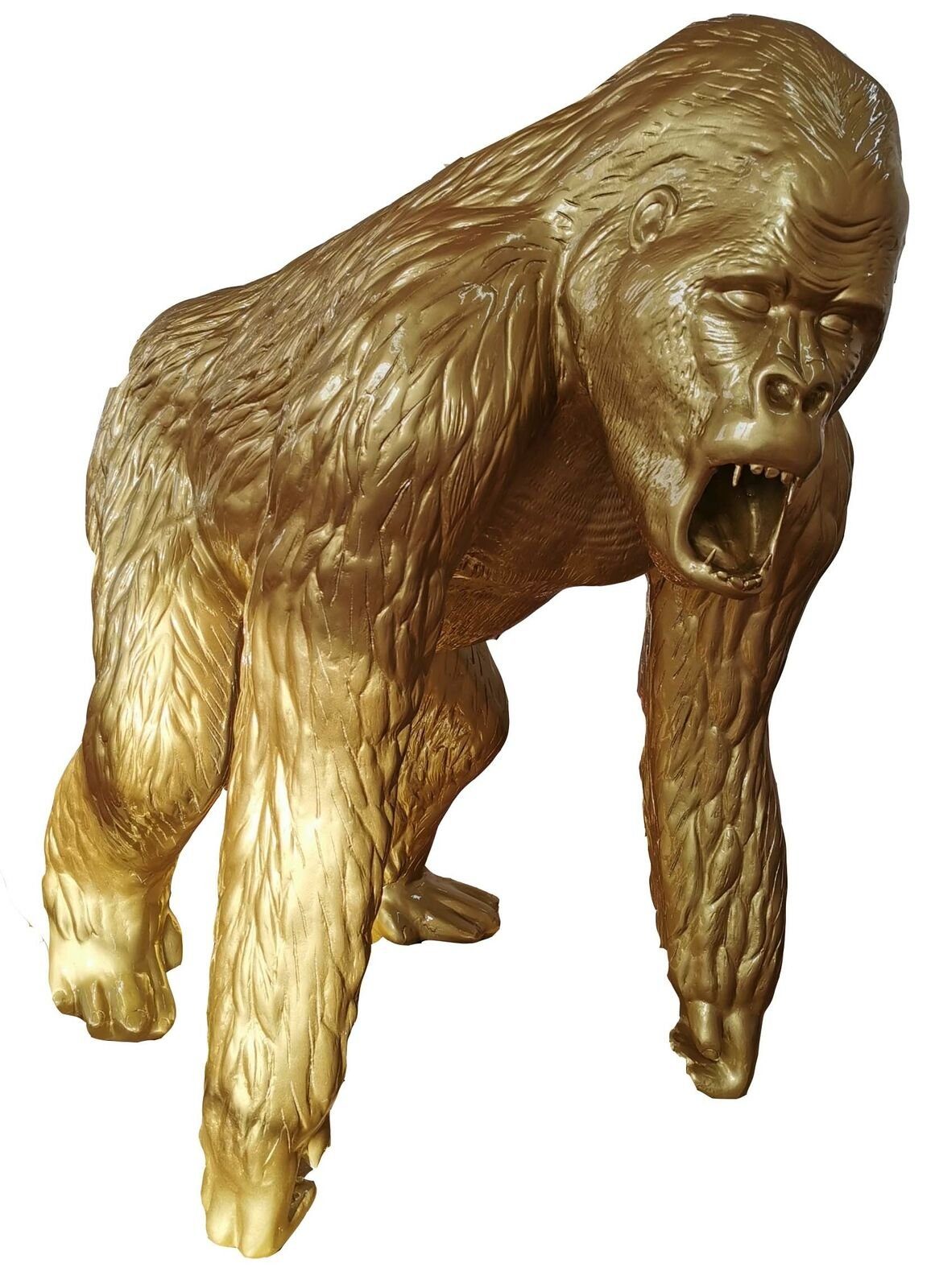 JVmoebel Gartenfigur, Gold Deko Statue Designer Neu Gorilla Figur Figuren Garten Statuen