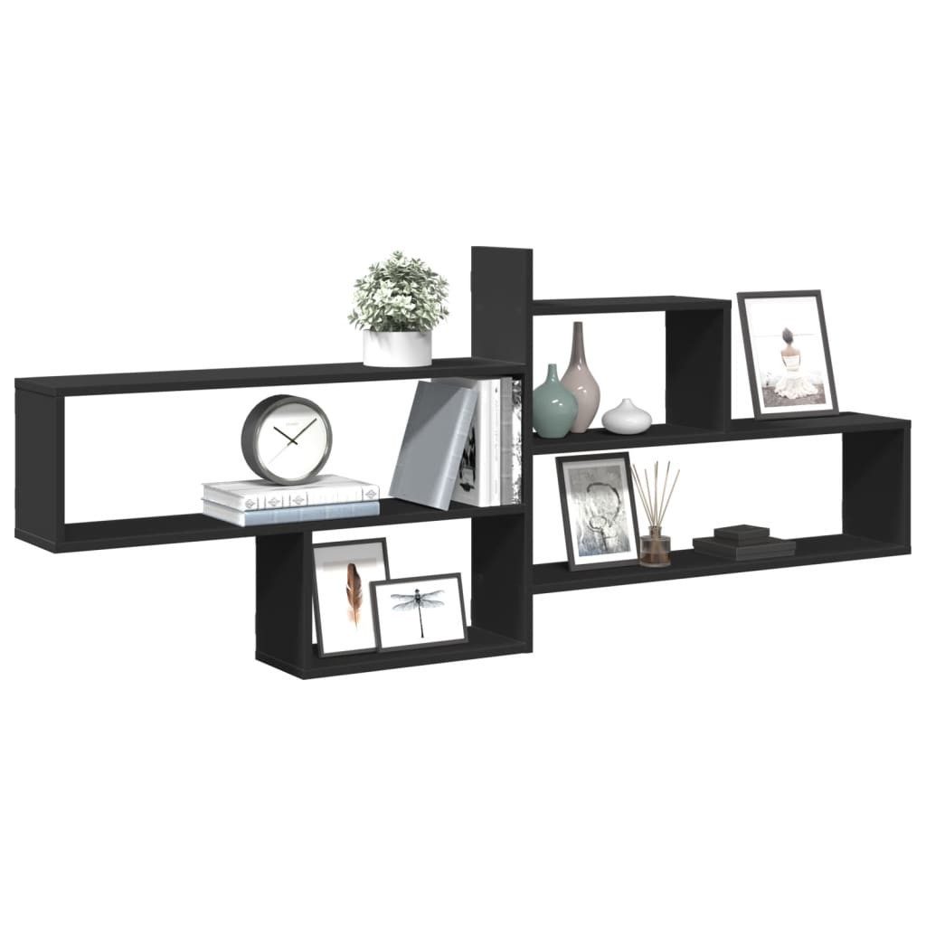 vidaXL Regal Wandregal Schwarz 167,5x18x68 cm günstig online kaufen