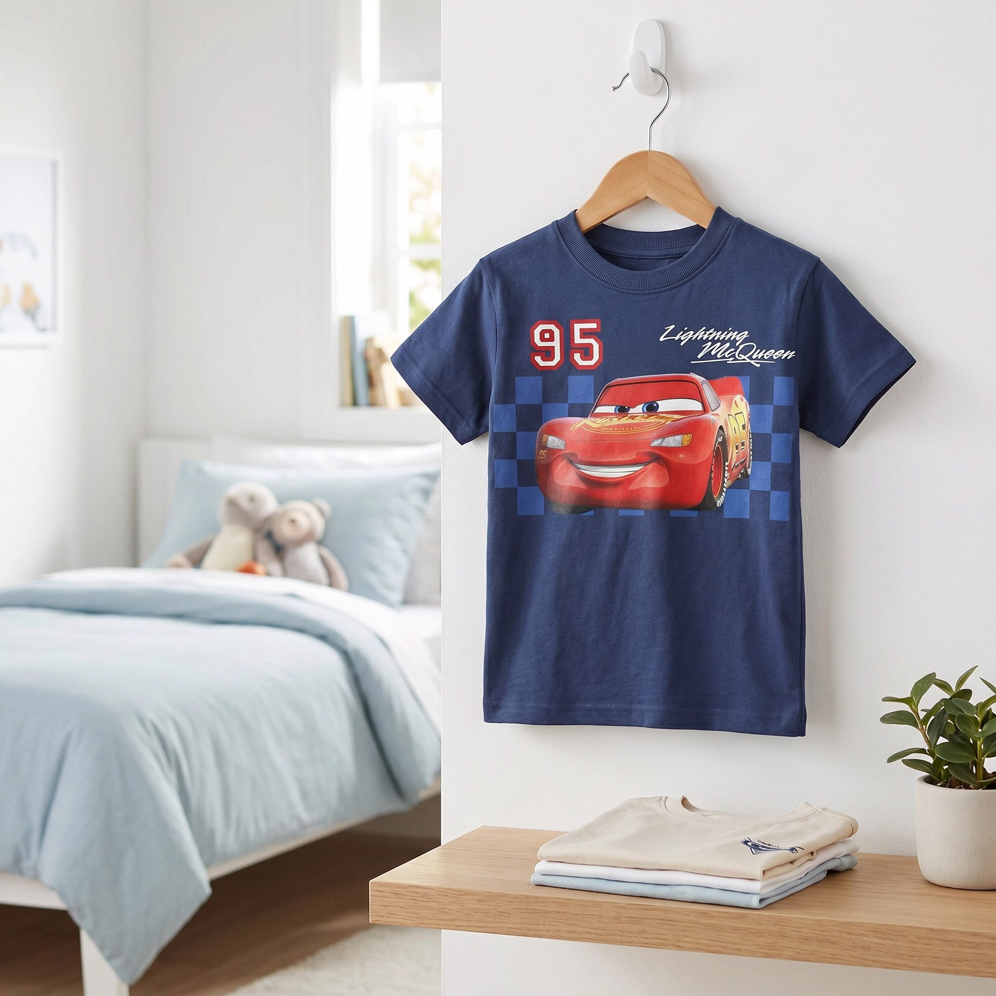 Disney Print-Shirt Disney Cars Lightning McQueen Kinder kurzarm T-Shirt 100% Baumwolle, Gr. 92 bis 116