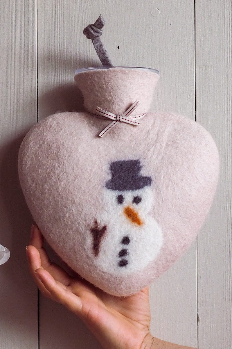 Dorothee Lehnen Wärmflasche Wärmflasche - SCHNEEMANN - dusty rose, eisblau