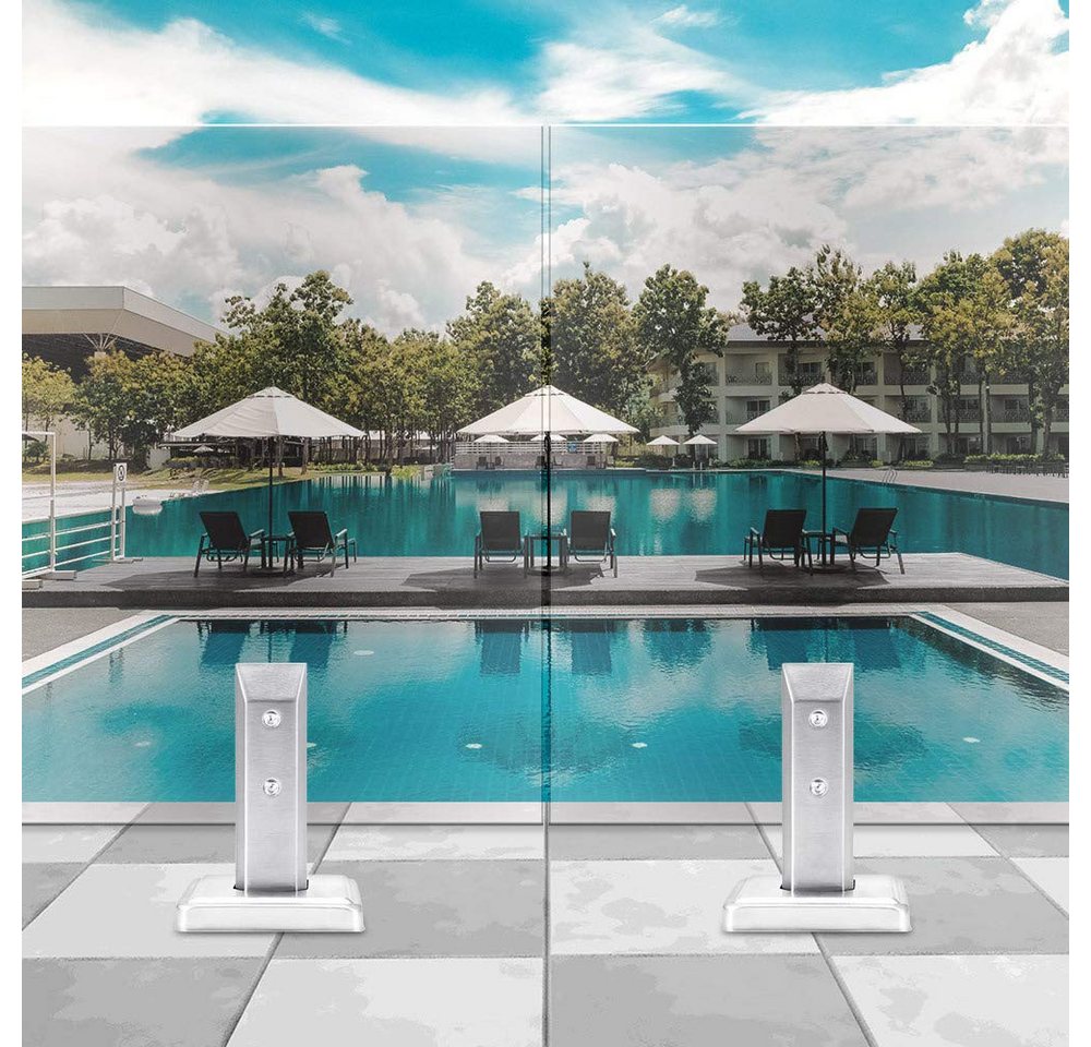 Thumbnail - BlingBin Abstandshalter Stehende Glasklemme Boden Quadratische Säulenklemme für Treppen Pool (1er Set, 5-St., 5 Stück) 3...