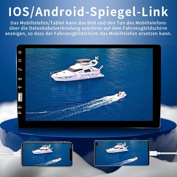 Hikity IOS/Android Mirror Link 9-Zoll-Touchscreen-Autoradio MP5-Spieler Autoradio (USB/AUX/TF/EQ, Ausgestattet mit Rückfahrkamera)