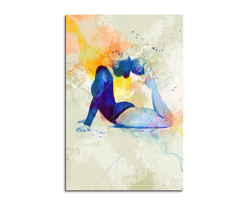 Sinus Art Leinwandbild Turnen XIII 90x60cm Aquarell Art Leinwandbild