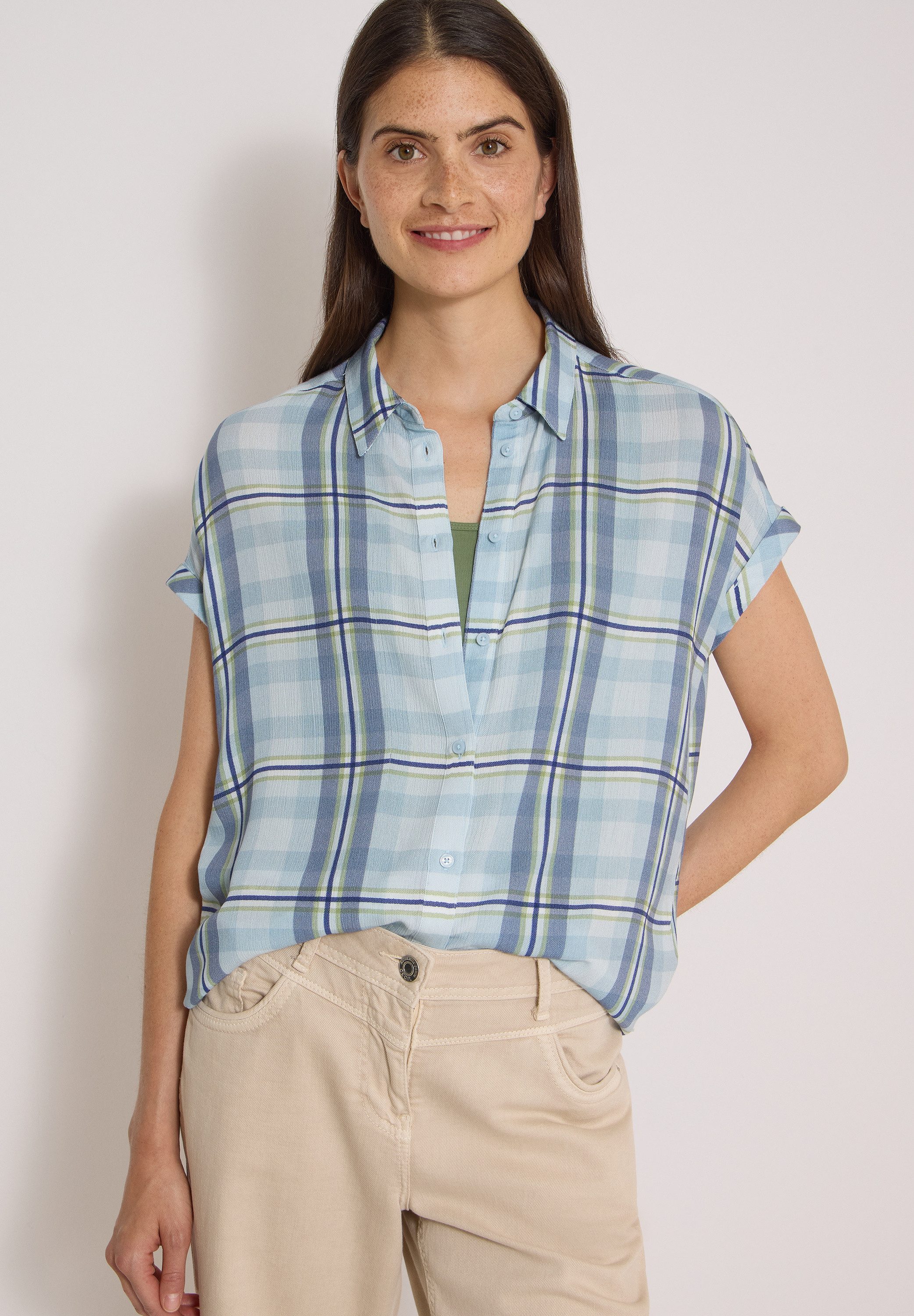 CECIL Kurzarmbluse mit allover Print