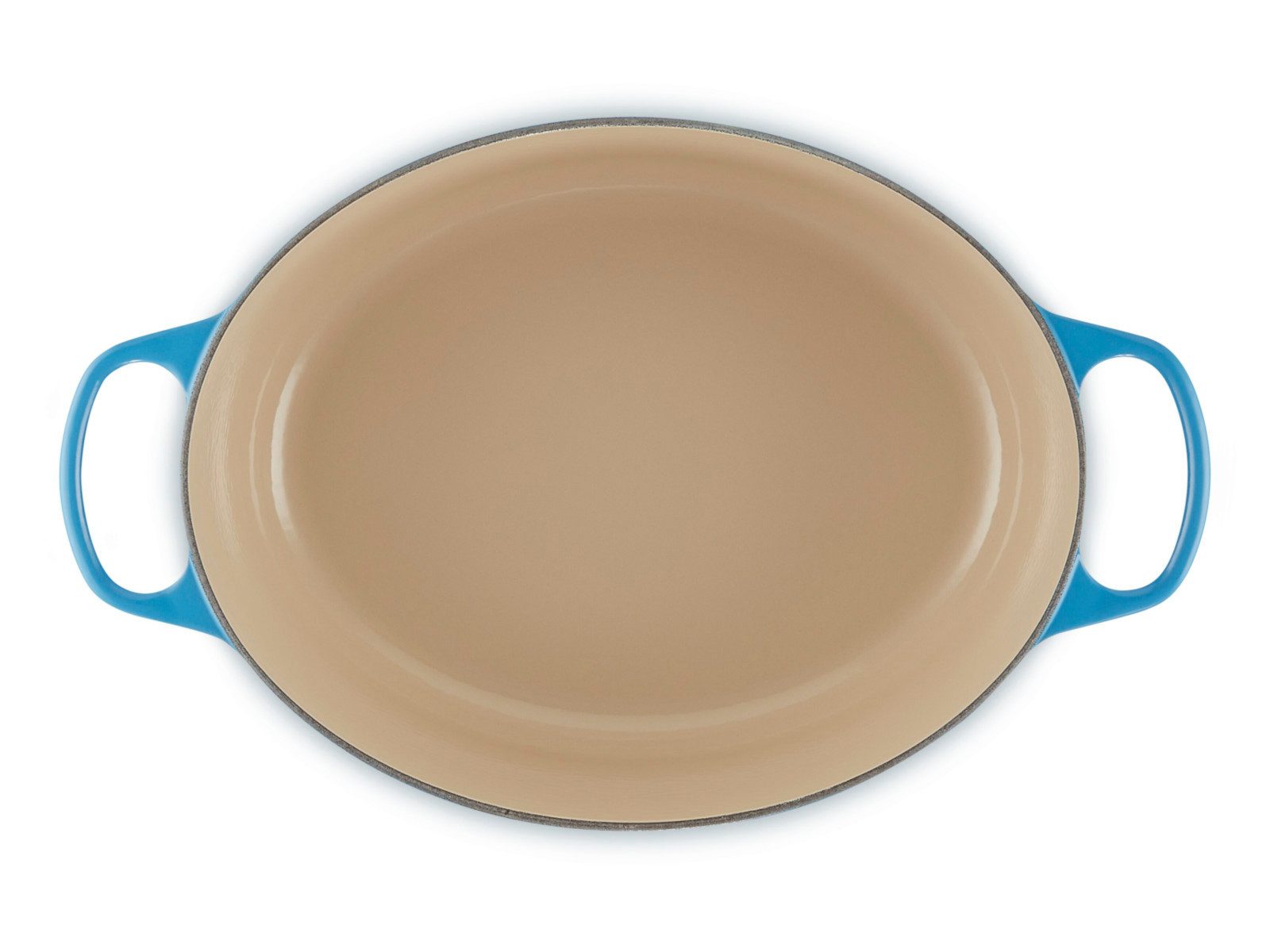 LE CREUSET Bräter Bräter Signature oval azure 33cm, Emailliertes Gusseisen