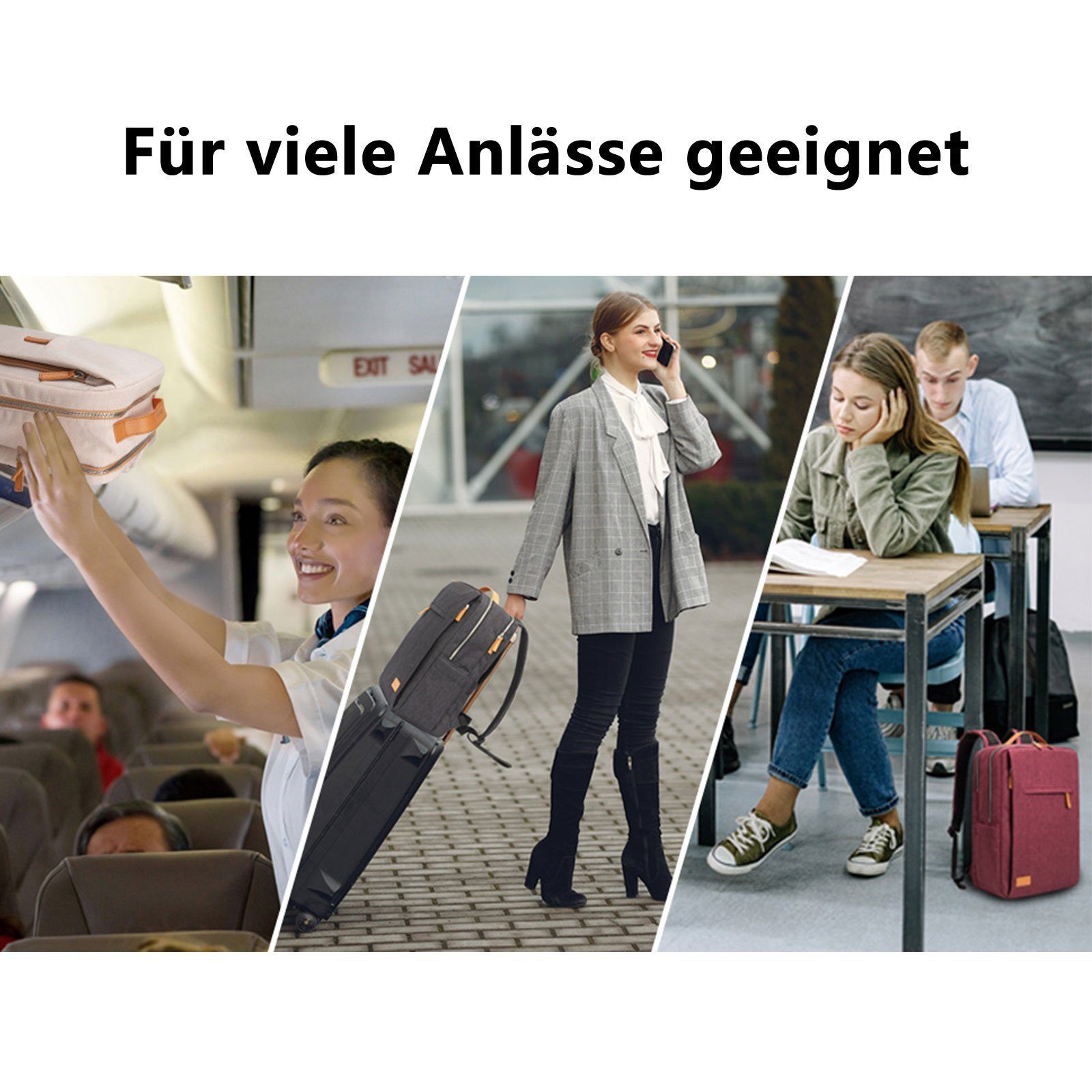 feinlux Laptoprucksack Laptoprucksack Laptop Rucksack Rucksäcke Schulrucksack Wasserbeständig (Packung, Laptoptasche (mit USB-Lade-Anschluss), Herren Damen Jungen Teenager Freizeit Arbeit Business Reisen
