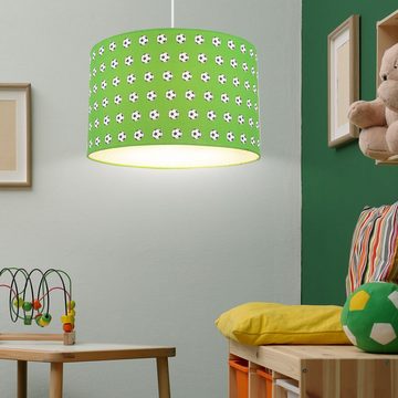 etc-shop LED Pendelleuchte, Leuchtmittel inklusive, Warmweiß, Hänge Decken Leuchte Pendel Strahler Fußball grün weiß Lampe Spiel