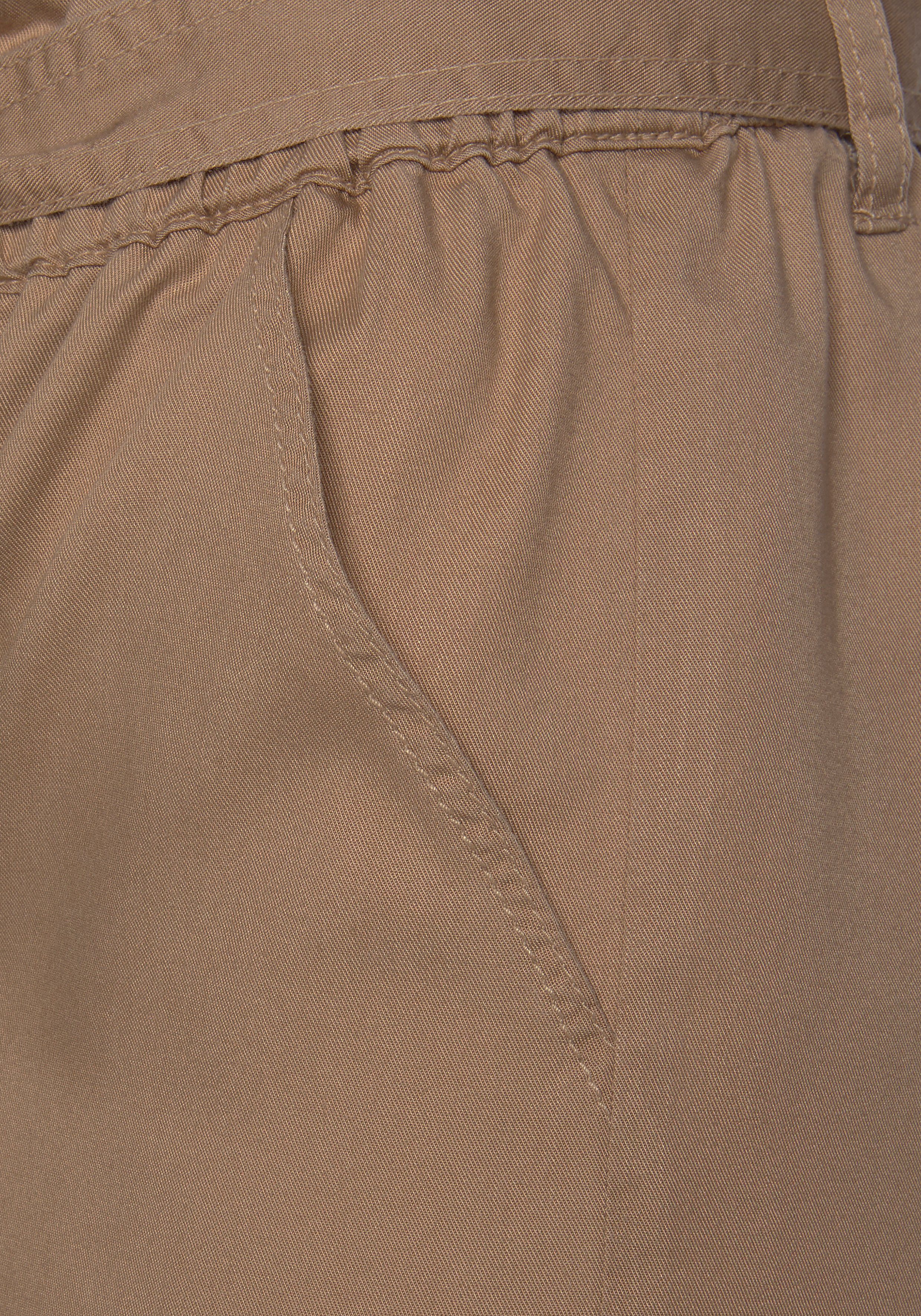 Paperbag-Stil, Shorts (mit Gummizugbund, Buffalo Bindegürtel) Hose im kurze