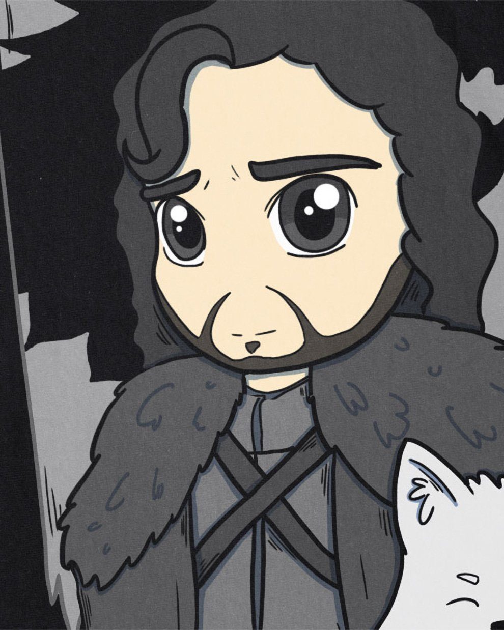 style3 T-Shirt Jon Schnee chibi snow der nachtwache game of thrones