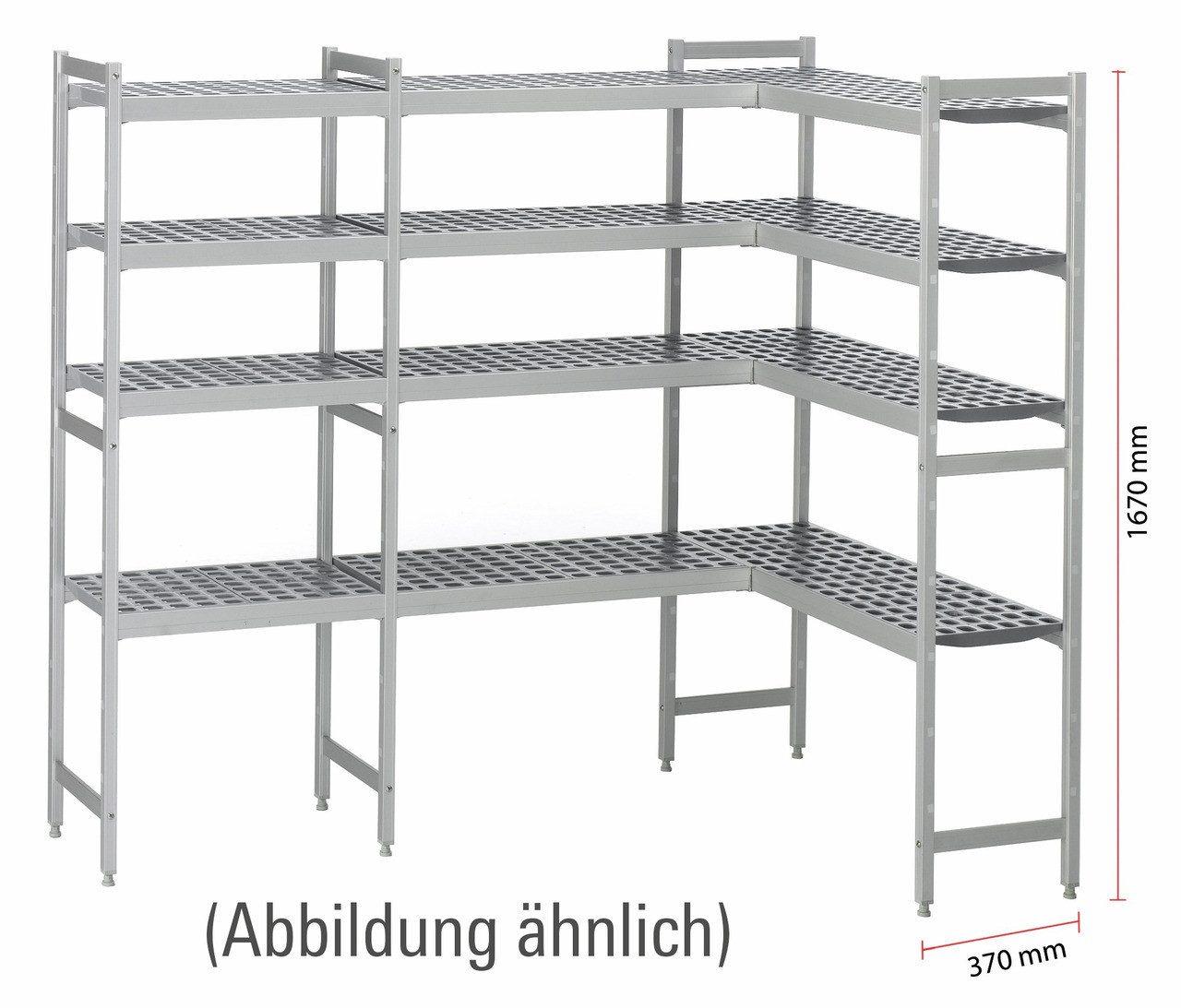 Orange Schwerlastregal Kühlzellenregalsystem 4, 4 Etagen, U-Form