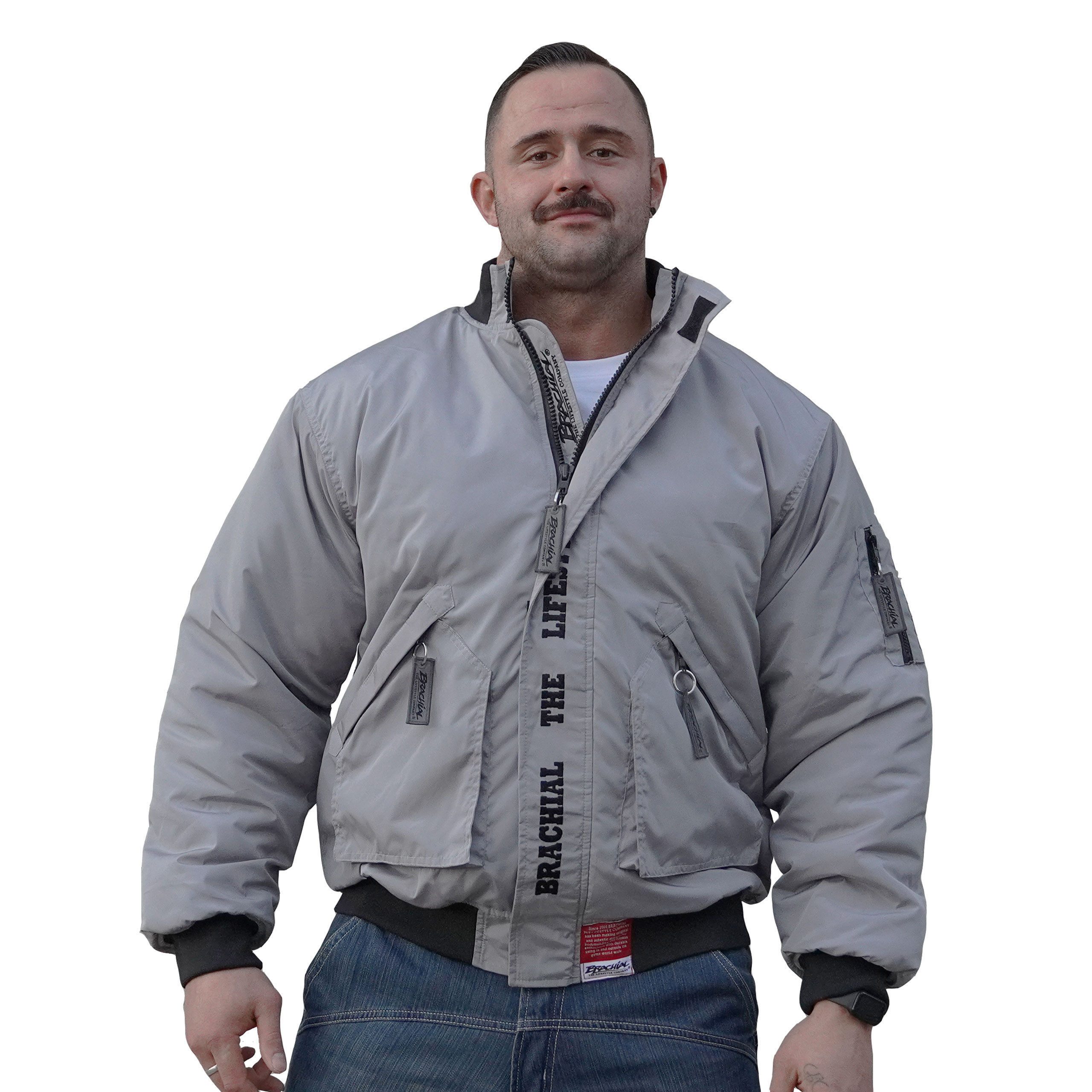 BRACHIAL THE LIFESTYLE COMPANY Bomberjacke Brachial Fliegerjacke "City" grau