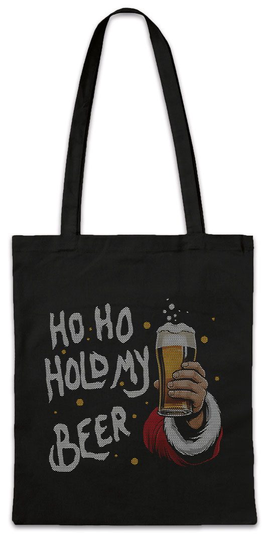 Urban Backwoods Beuteltasche Christmas Hold My Beer Stofftasche Merry Santa X-Mas Claus Bier Booze (1-tlg), Weihnachten Weihnachtsmann Nikolaus Grinch