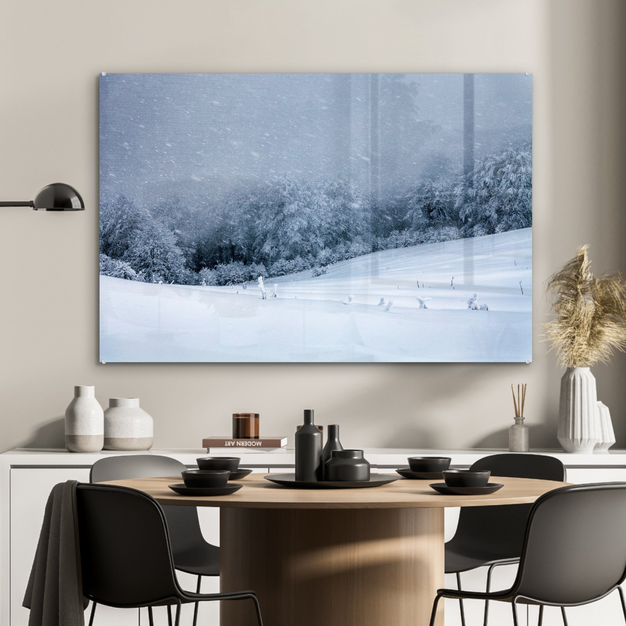 MuchoWow Acrylglasbild Berg mit Schnee, & Acrylglasbilder Wohnzimmer St), Schlafzimmer (1