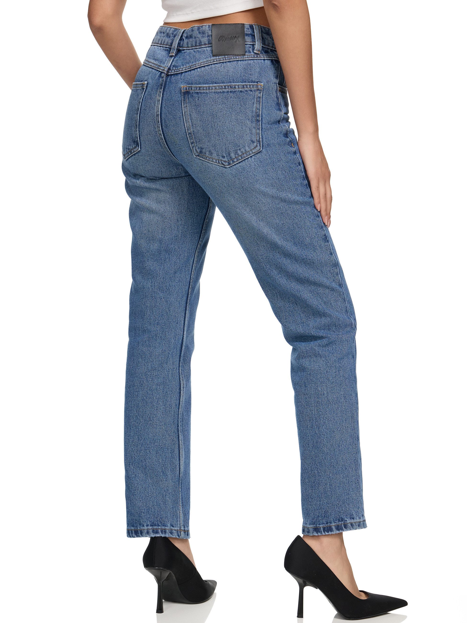 REPUBLIX Loose-fit-Jeans FAITH Damen Mid Waist Loose-fit Denim Jeans Basic