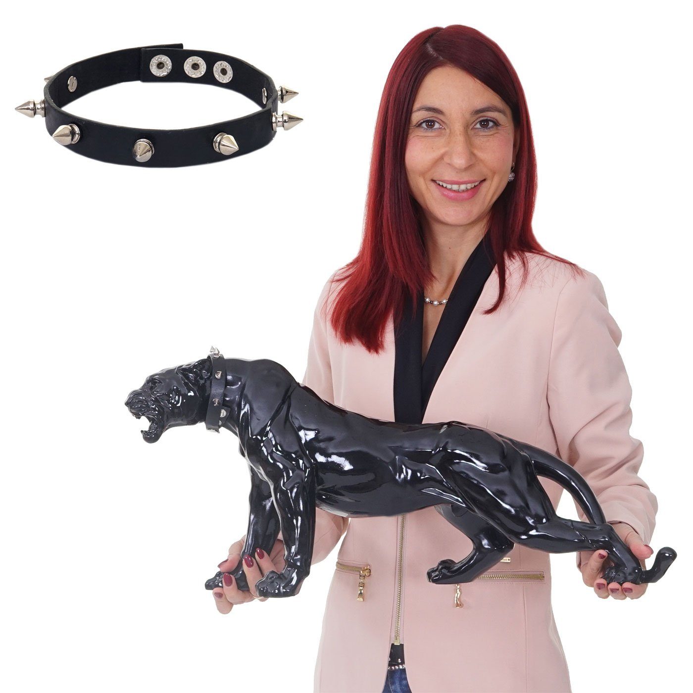 C, Inkl. schwarz Halsband Panther, MCW -10° Frostbeständig bis Indoor/Outdoor-geeignet, Tierfigur Witterungsbeständig,