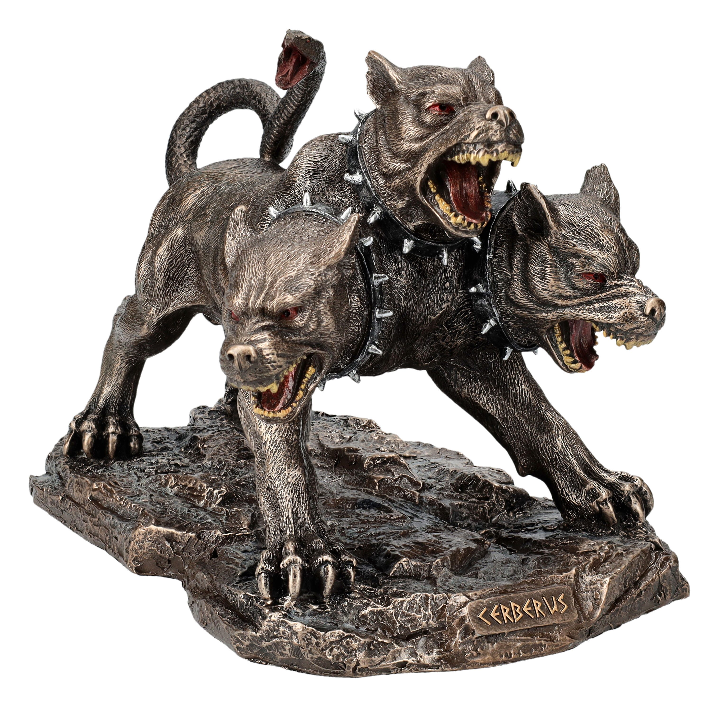 Figuren Shop GmbH Dekofigur Zerberus Figur – Höllenhund Statue Veronese Mythologie 14 cm Dekofigur