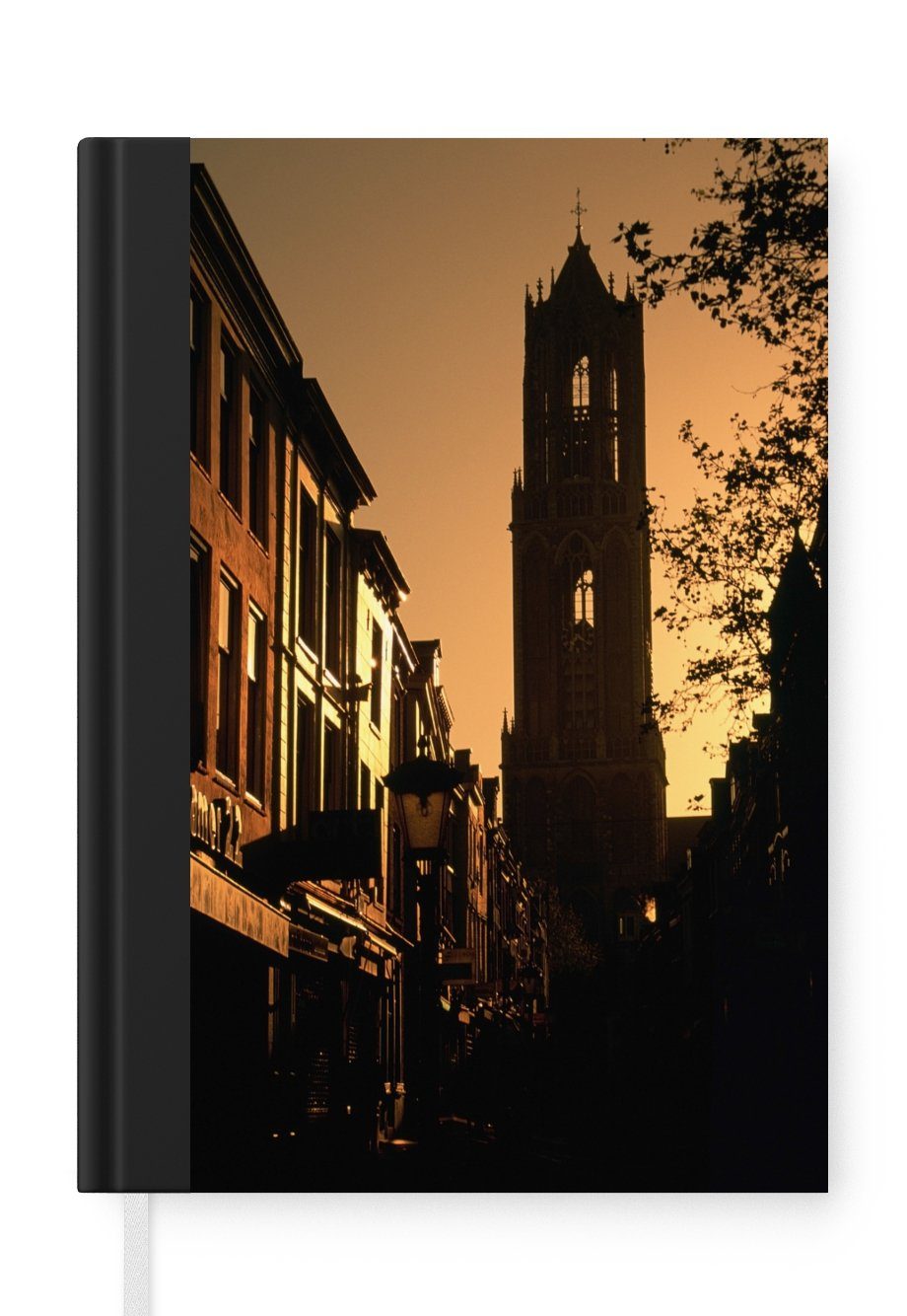 MuchoWow Notizbuch Scherenschnitt - Utrecht - Dunkel, Journal, Merkzettel, Tagebuch, Notizheft, A5, 98 Seiten, Haushaltsbuch