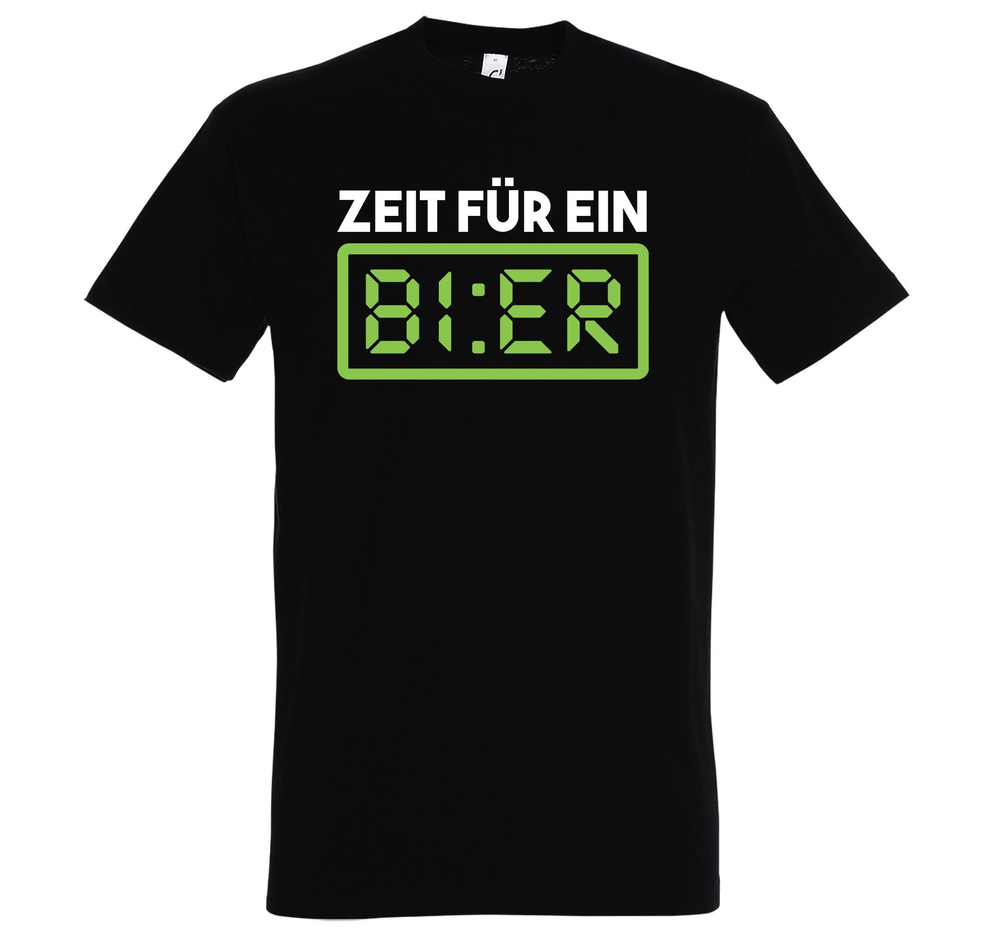 Youth Designz mit Ein Zeit Für trendigem Herren Shirt Frontprint Schwraz Bier T-Shirt