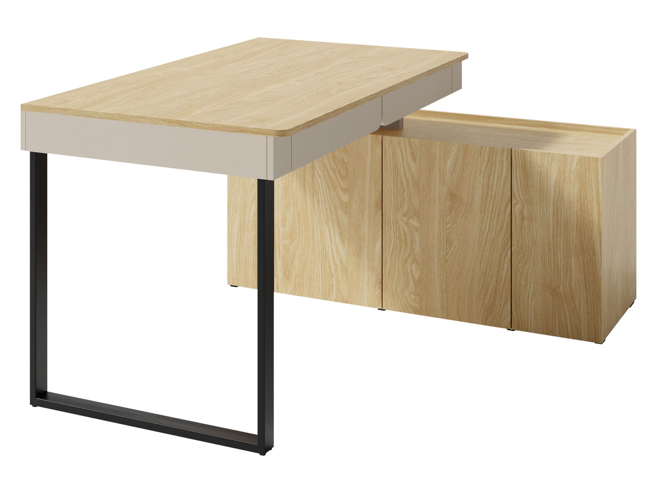 MIRJAN24 Schreibtisch Luca LC10 (mit drei Drehtüren und zwei Schubleden), Universell - links / rechts