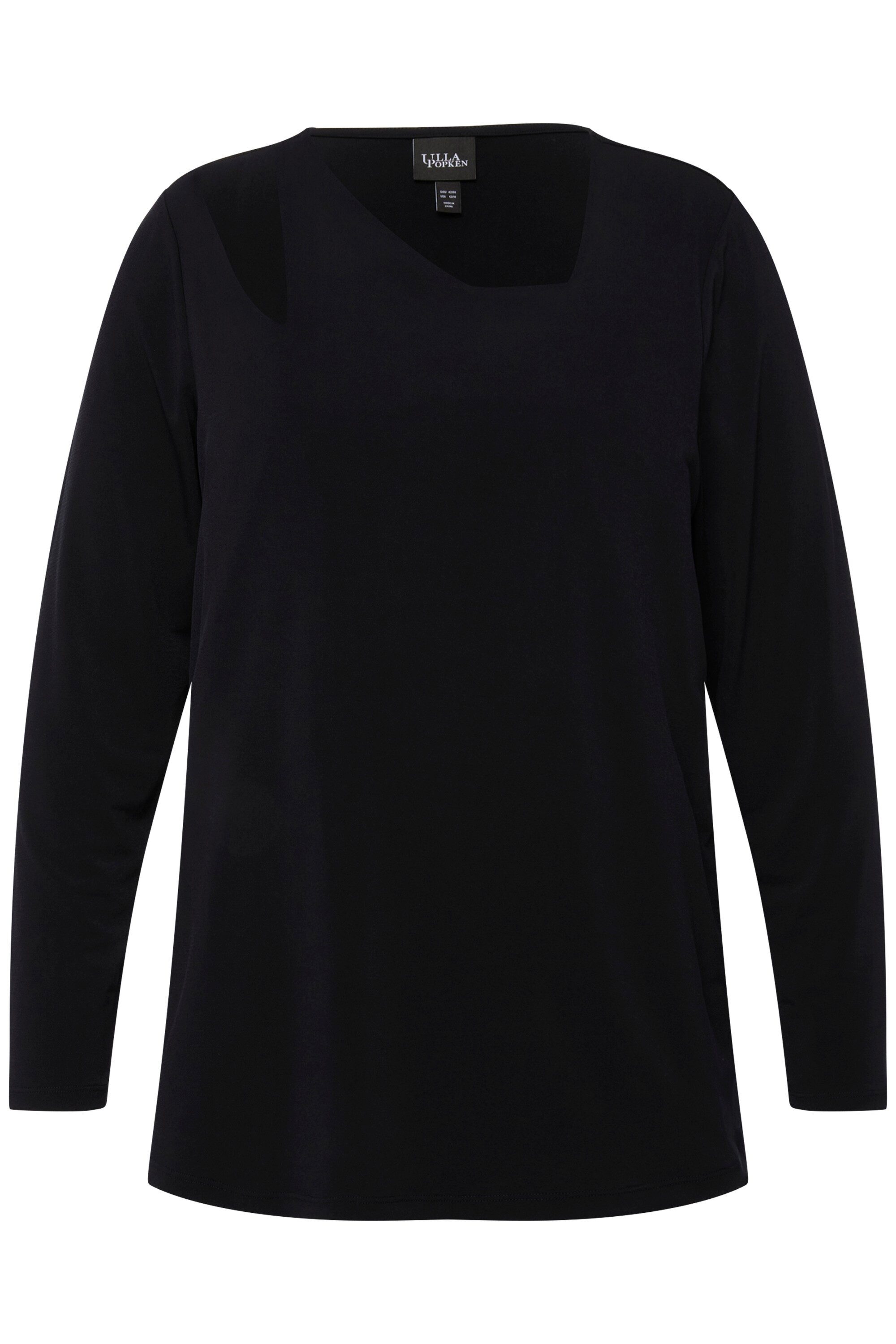 Ulla Popken Longsleeve Shirt Cut-Out asymmetrischer günstig online kaufen