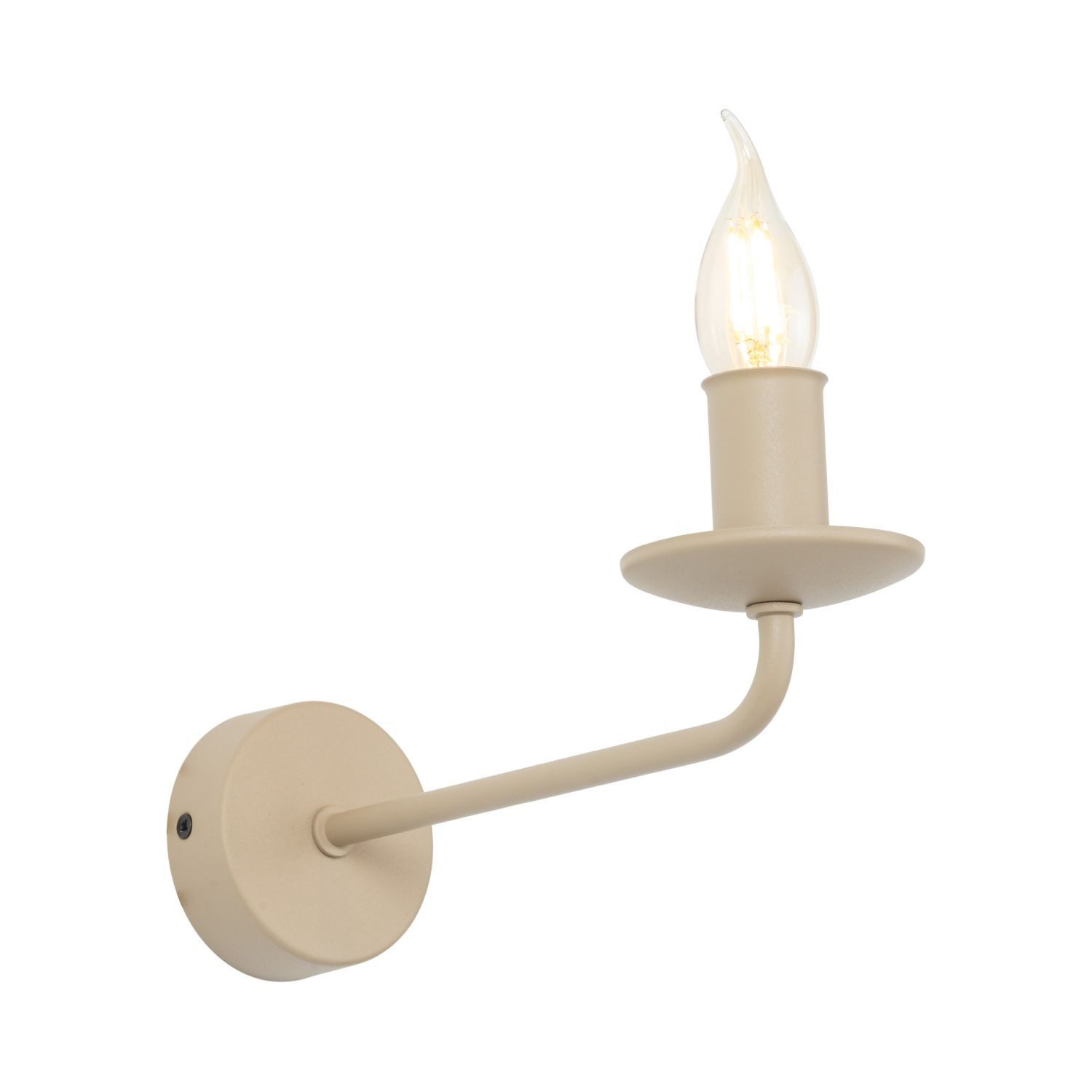 Licht-Erlebnisse Wandleuchte STERRE, ohne Leuchtmittel, Metall E14 23 cm hoch Beige Retro