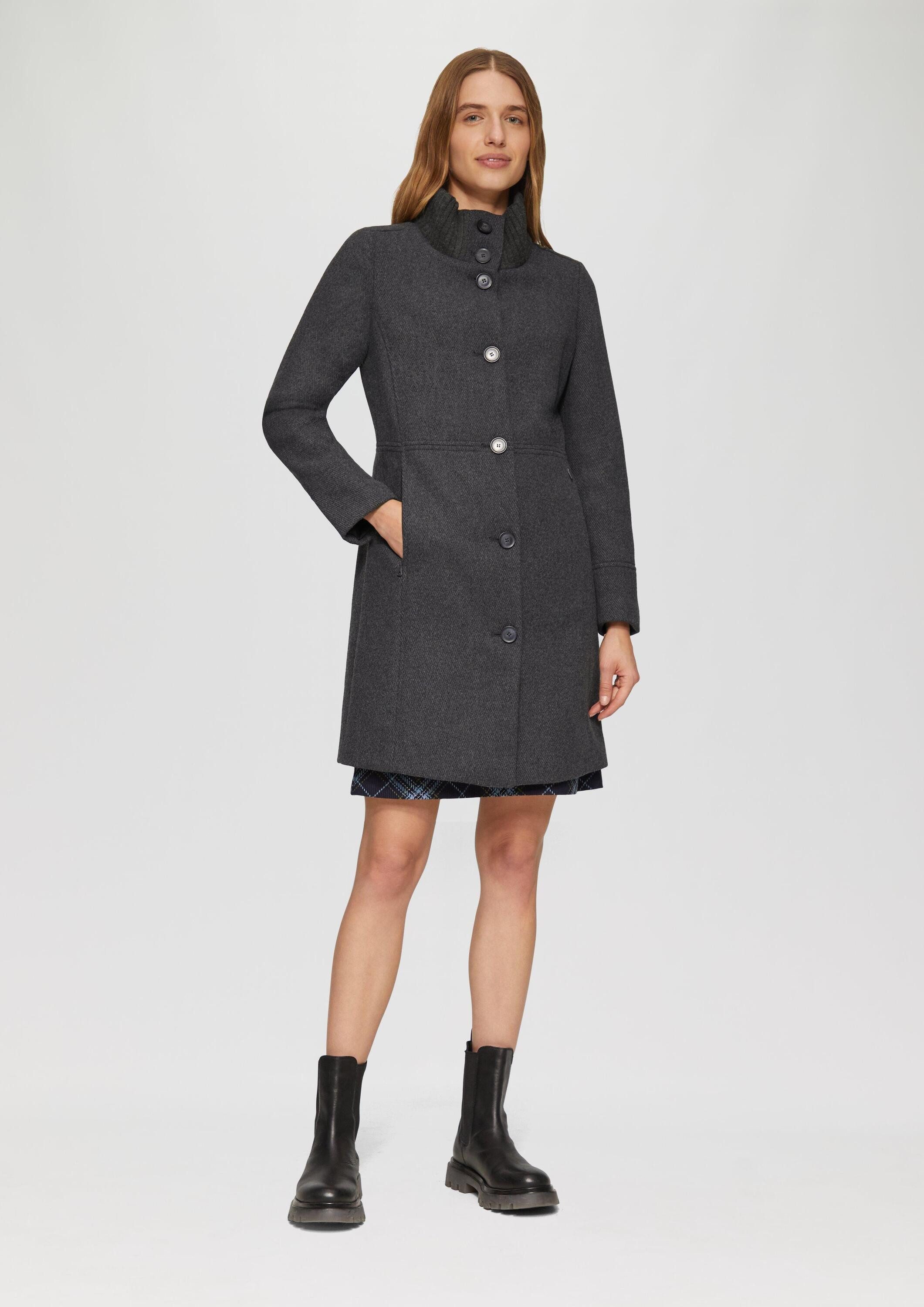 s.Oliver Funktionsmantel Outdoor-Mantel Twillmantel mit Strick-Stehkragen u günstig online kaufen