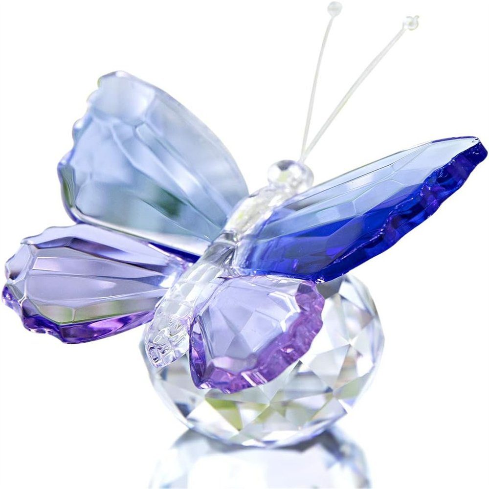 Runxizhou Dekohänger Kristall Fliegend Schmetterling mit Glas Base Figurensammlung 2stk (2 St)