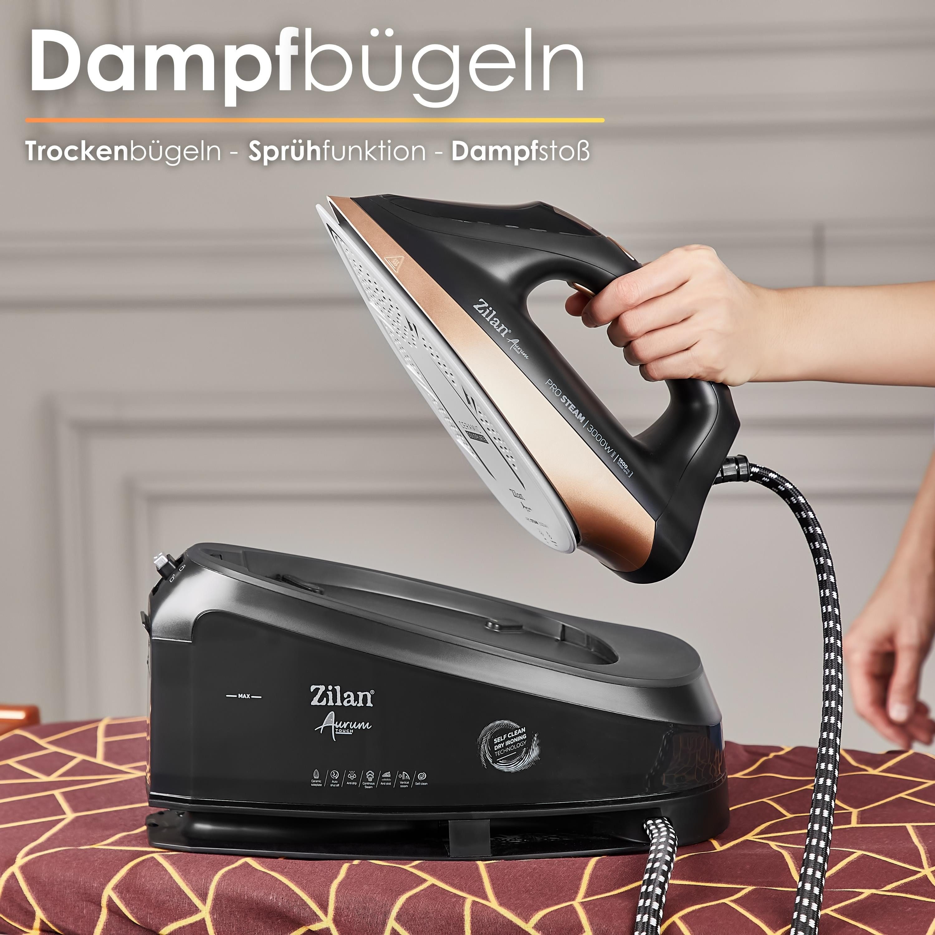 Zilan Dampfbügeleisen ZLN-4261, 3000 W, Keramikbeschichtung,Selbstreinigungsfunktion,Automatische Abschaltung