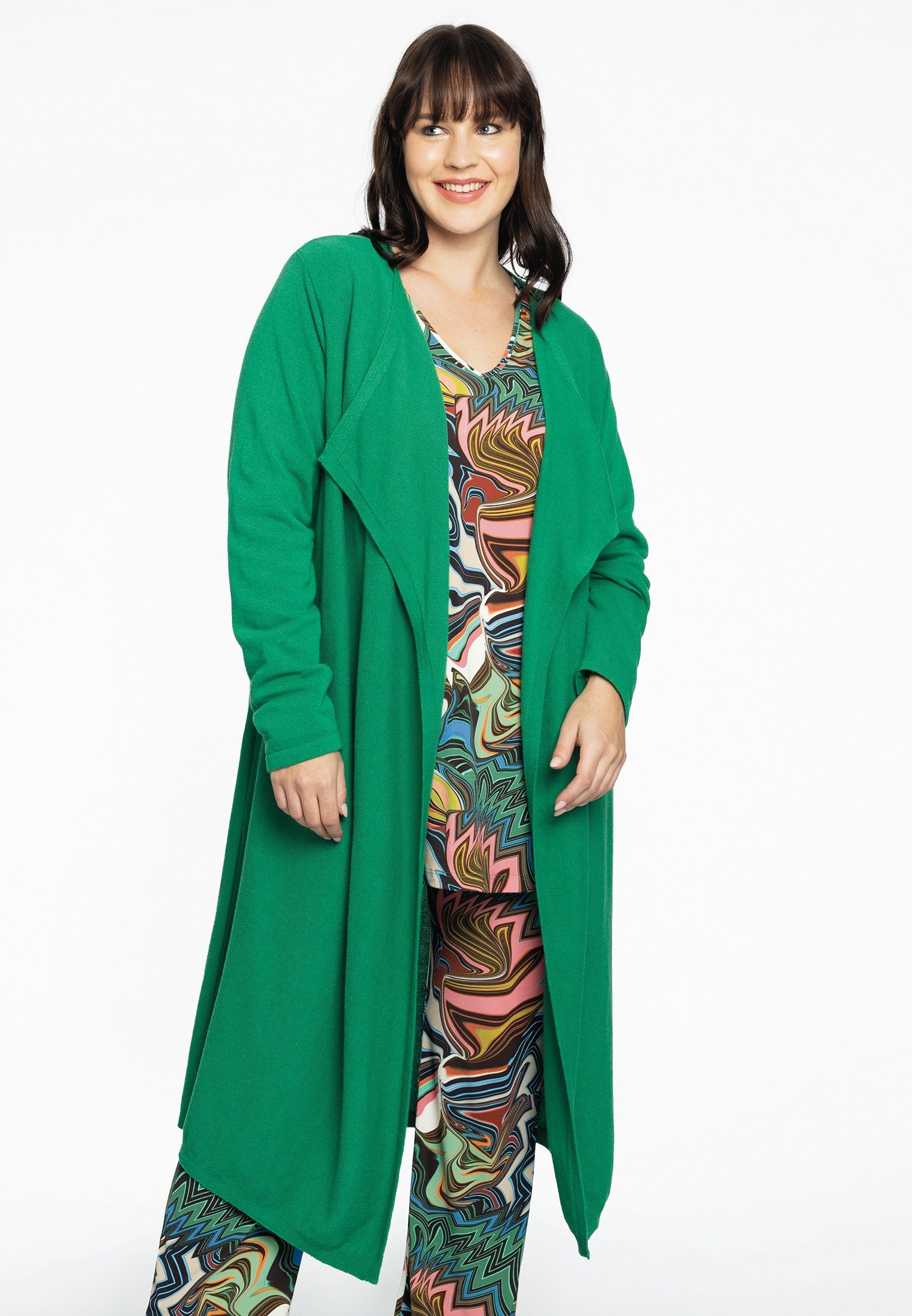 Yoek Cardigan Große Größen green