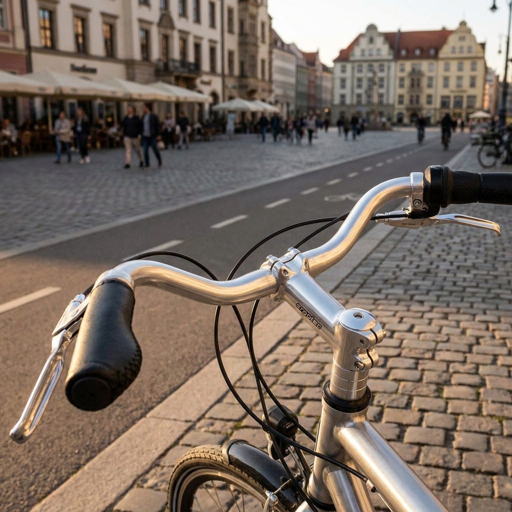 Ergotec Fahrradlenker Ergotec Lenkerbügel Cruiser Alu, Ø 25,4mm, 590mm,silber/eloxiert,52°