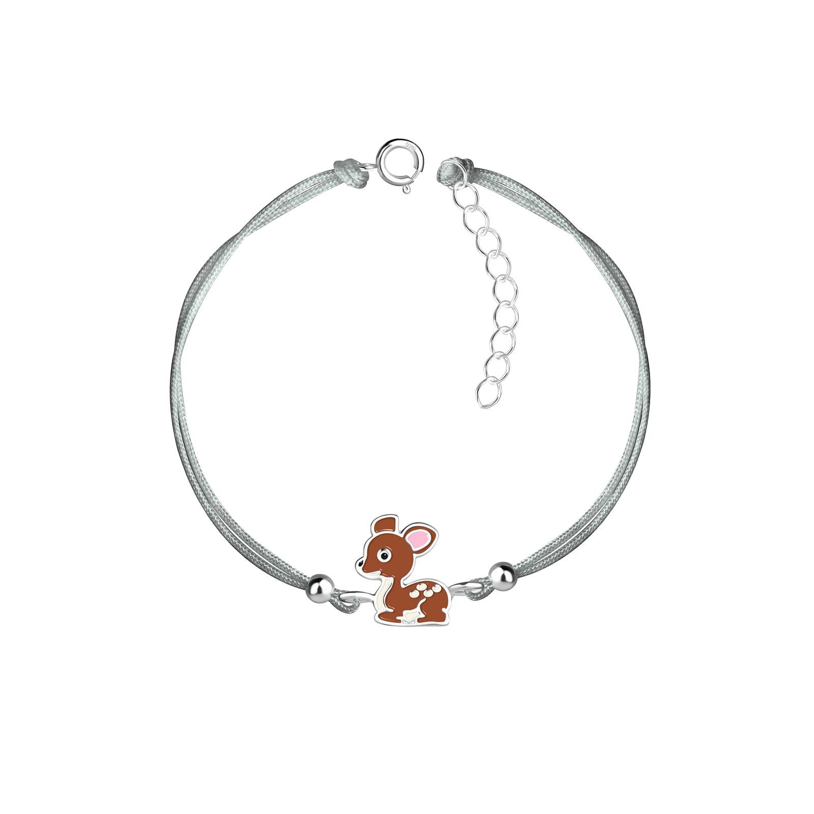 Monkimau Silberarmband Hirsch Kinder Armband 925 Silber, Hypoallergen