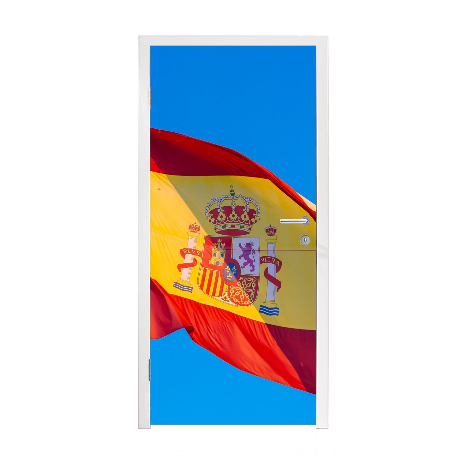 MuchoWow Türtapete Die Nationalflagge von Spanien, Matt, bedruckt, (1 St), Fototapete für Tür, Türaufkleber, 75x205 cm